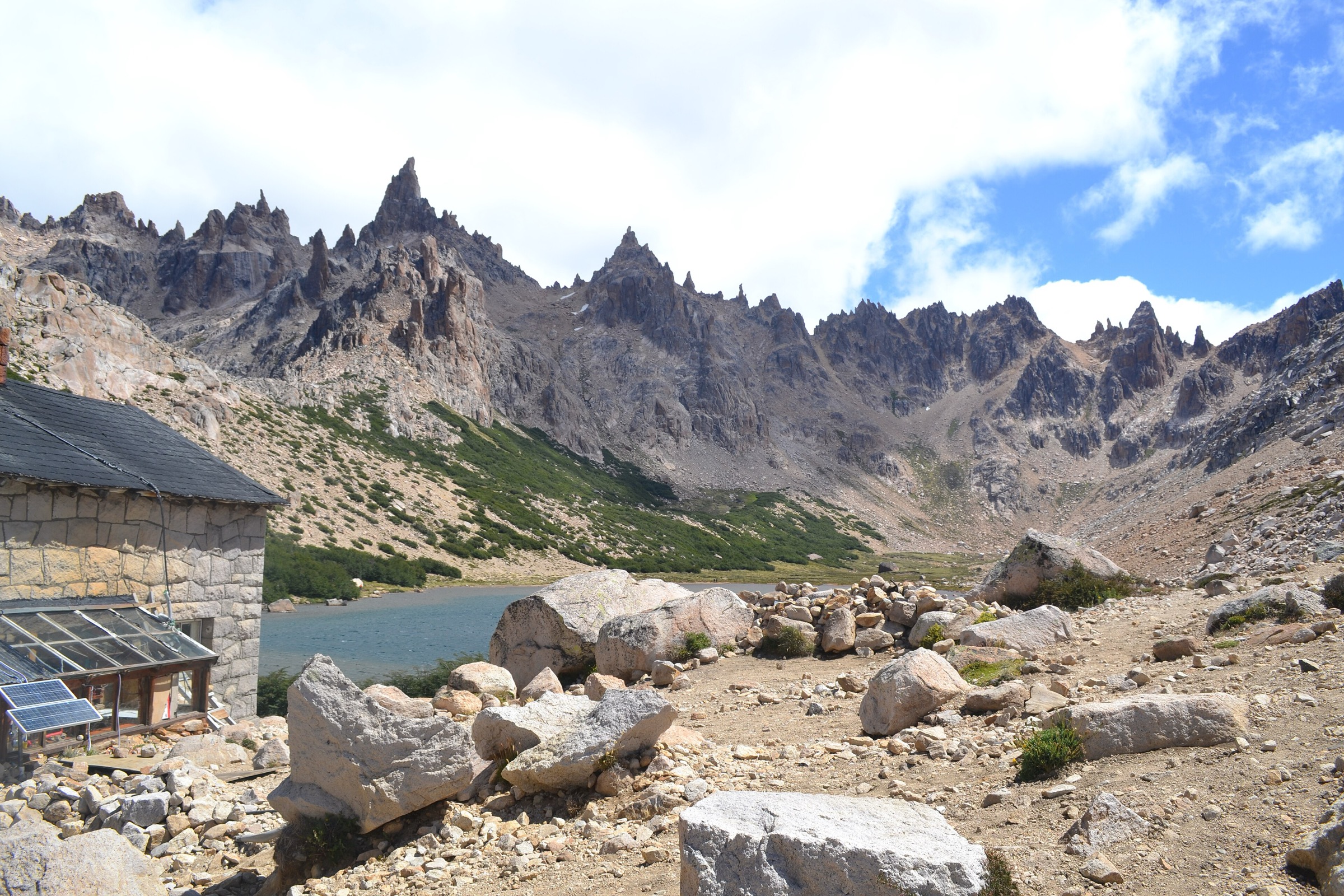 Laguna Toncek and the Torre Principal of Cerro Catedral seen from Refugio Frey