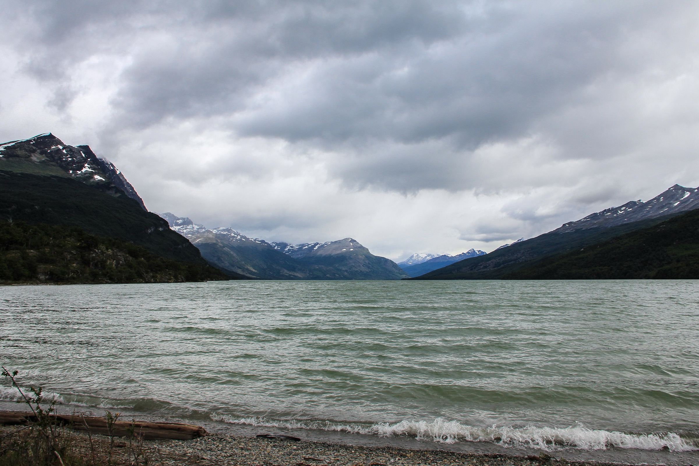 Lake Acigami (Lago Roca) in Tierra del Fuego National Park, the trailhead of the Cerro Guanaco route