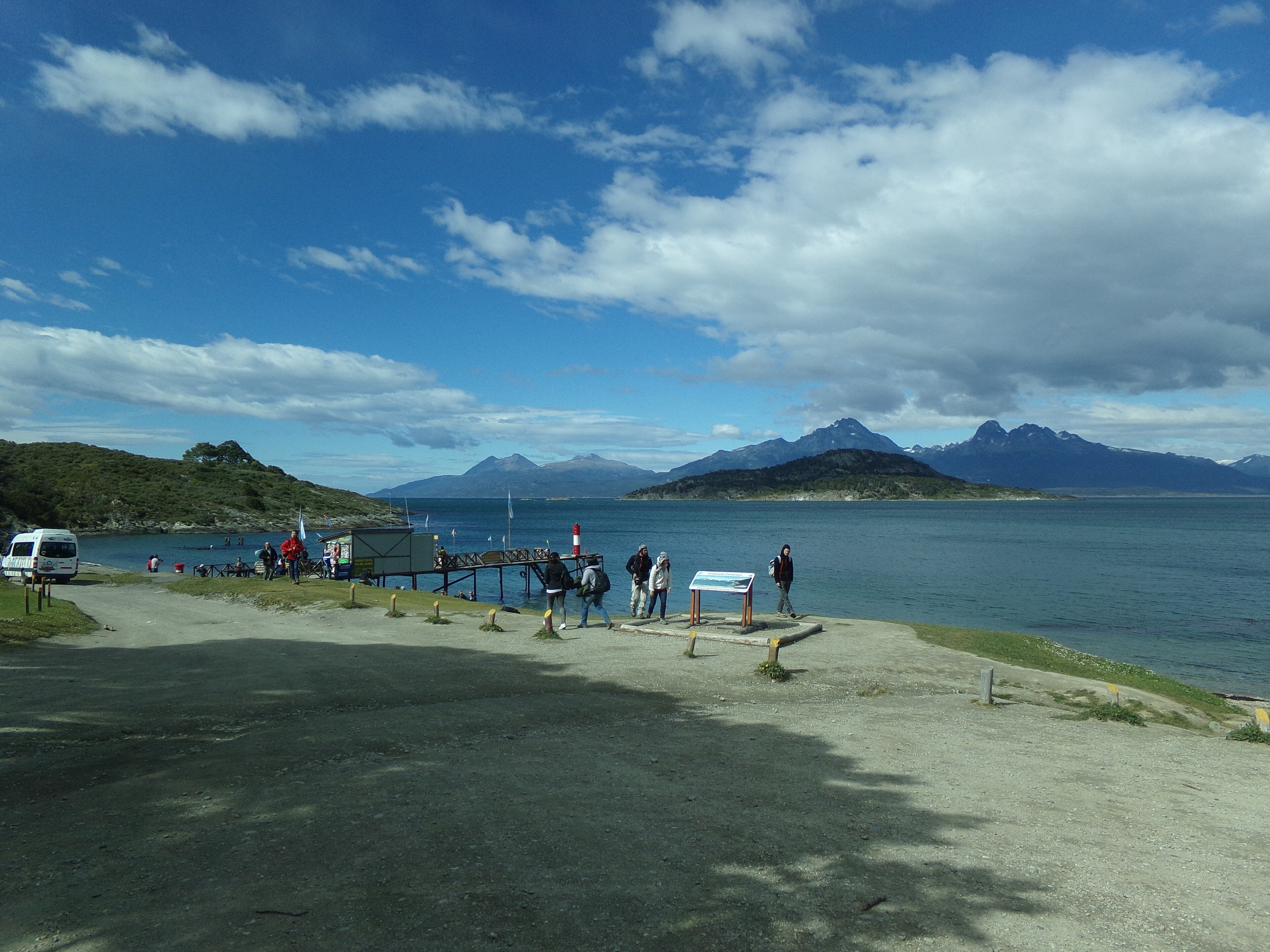 Bahía Ensenada Zaratiegui on the Beagle Channel with Puerto Guaraní and Isla Redonda