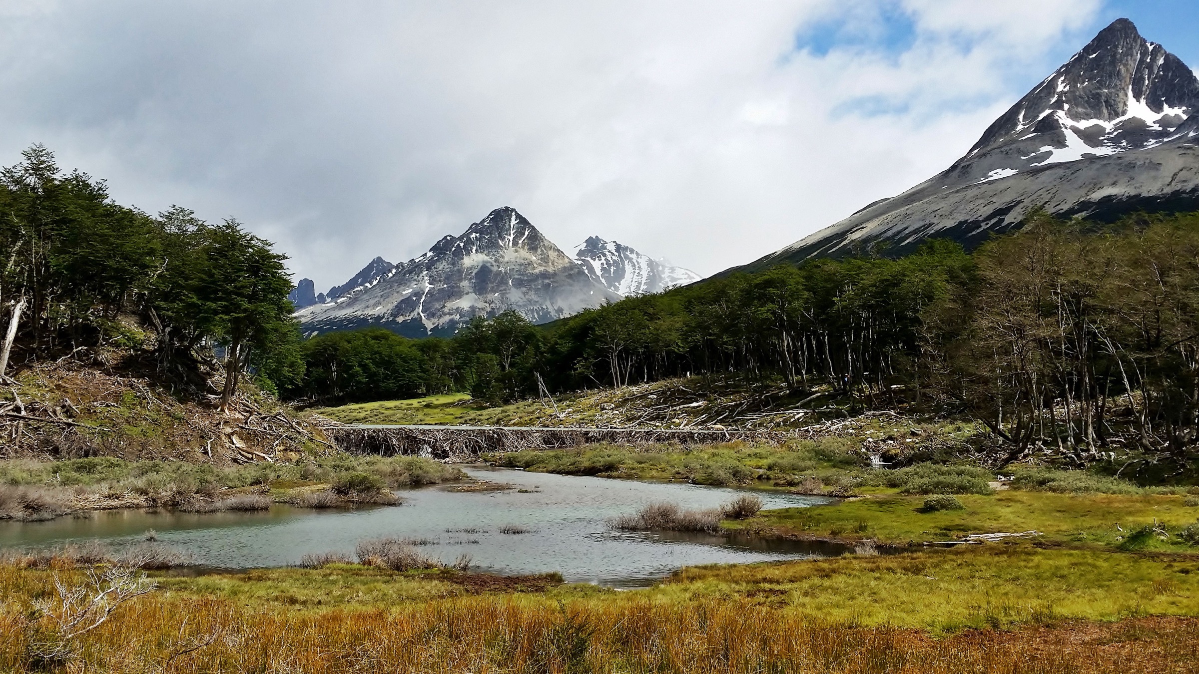 Laguna Esmeralda, a turquoise glacial lake near Ushuaia, Tierra del Fuego