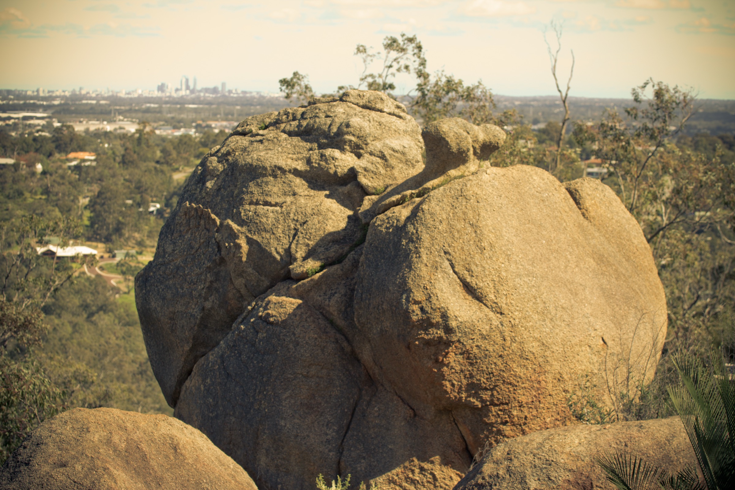 Granite boulder formations along the Eagle View Walk Trail in John Forrest National Park