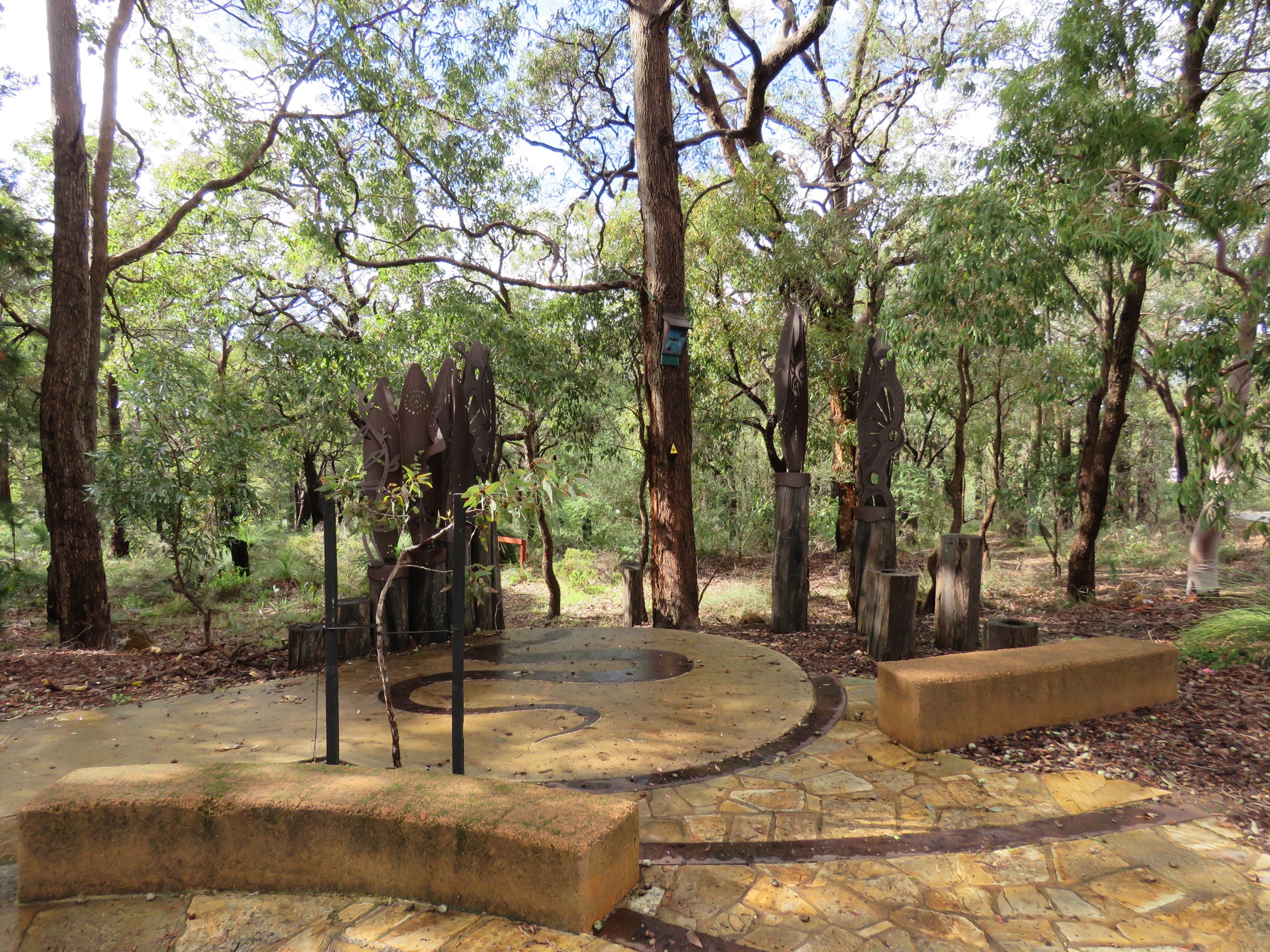 The Bibbulmun Track Northern Terminus marker at Kalamunda