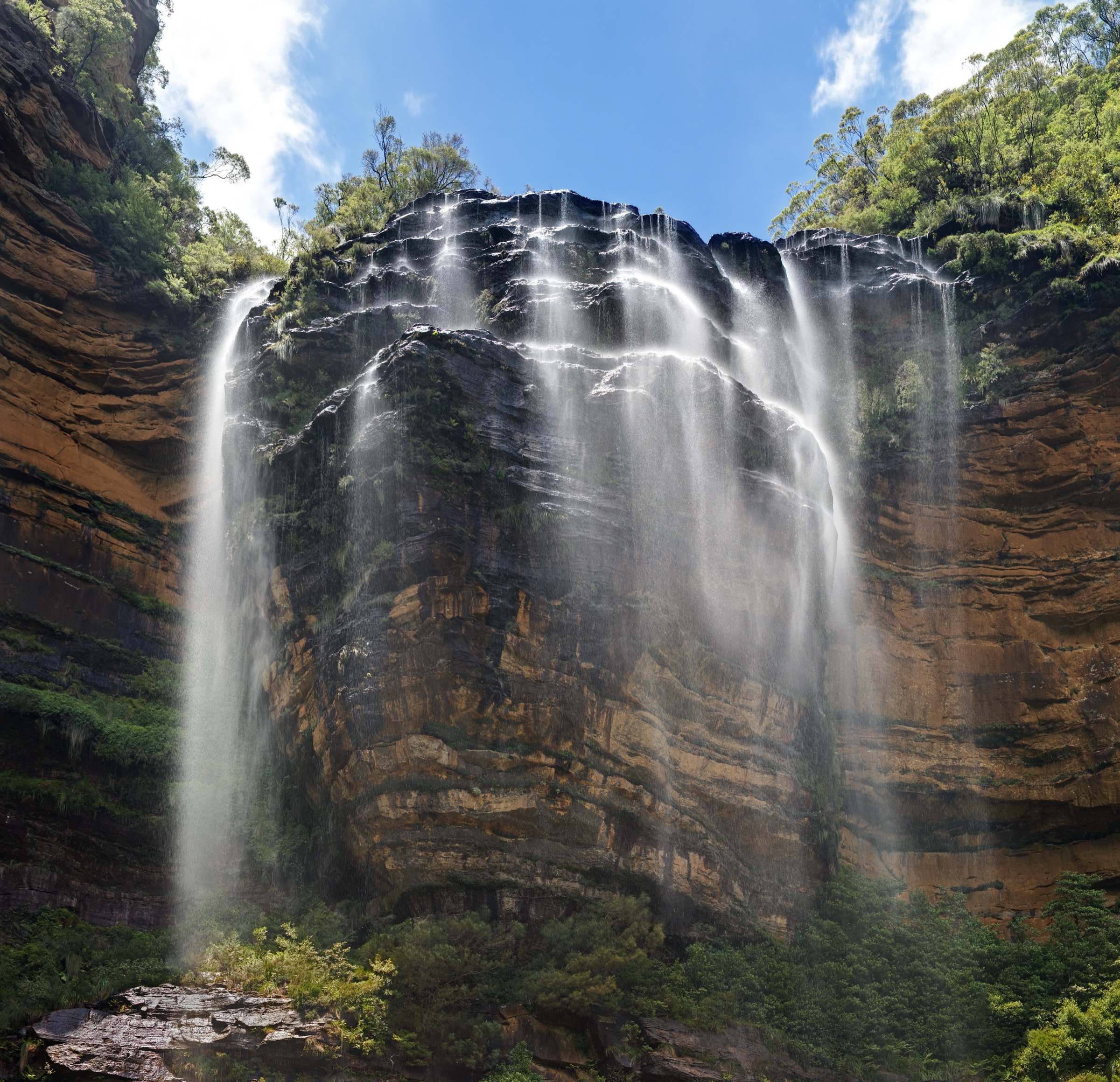 Upper Wentworth Falls plunging into the Jamison Valley