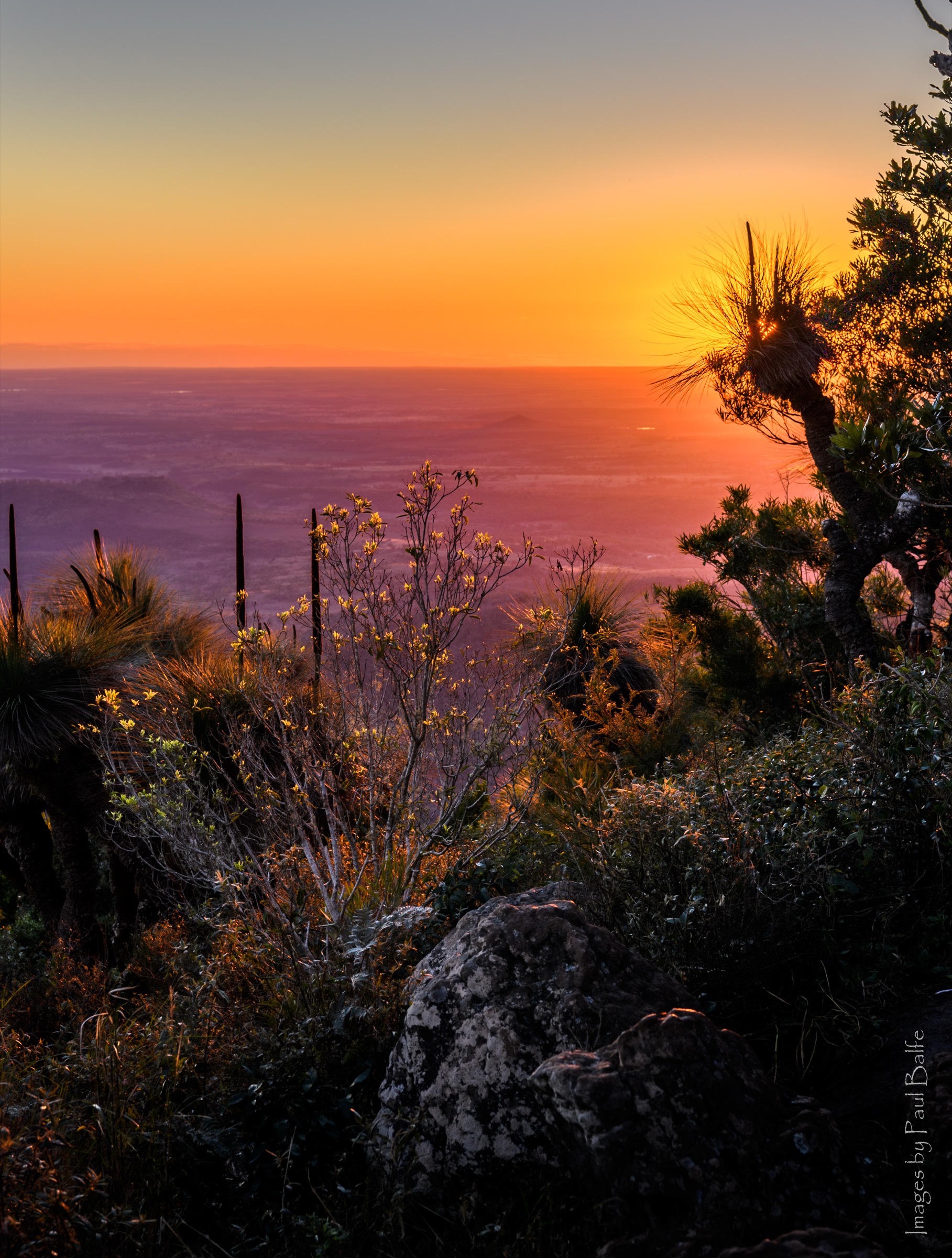 Sunset from the summit of Mount Kiangarow, Bunya Mountains