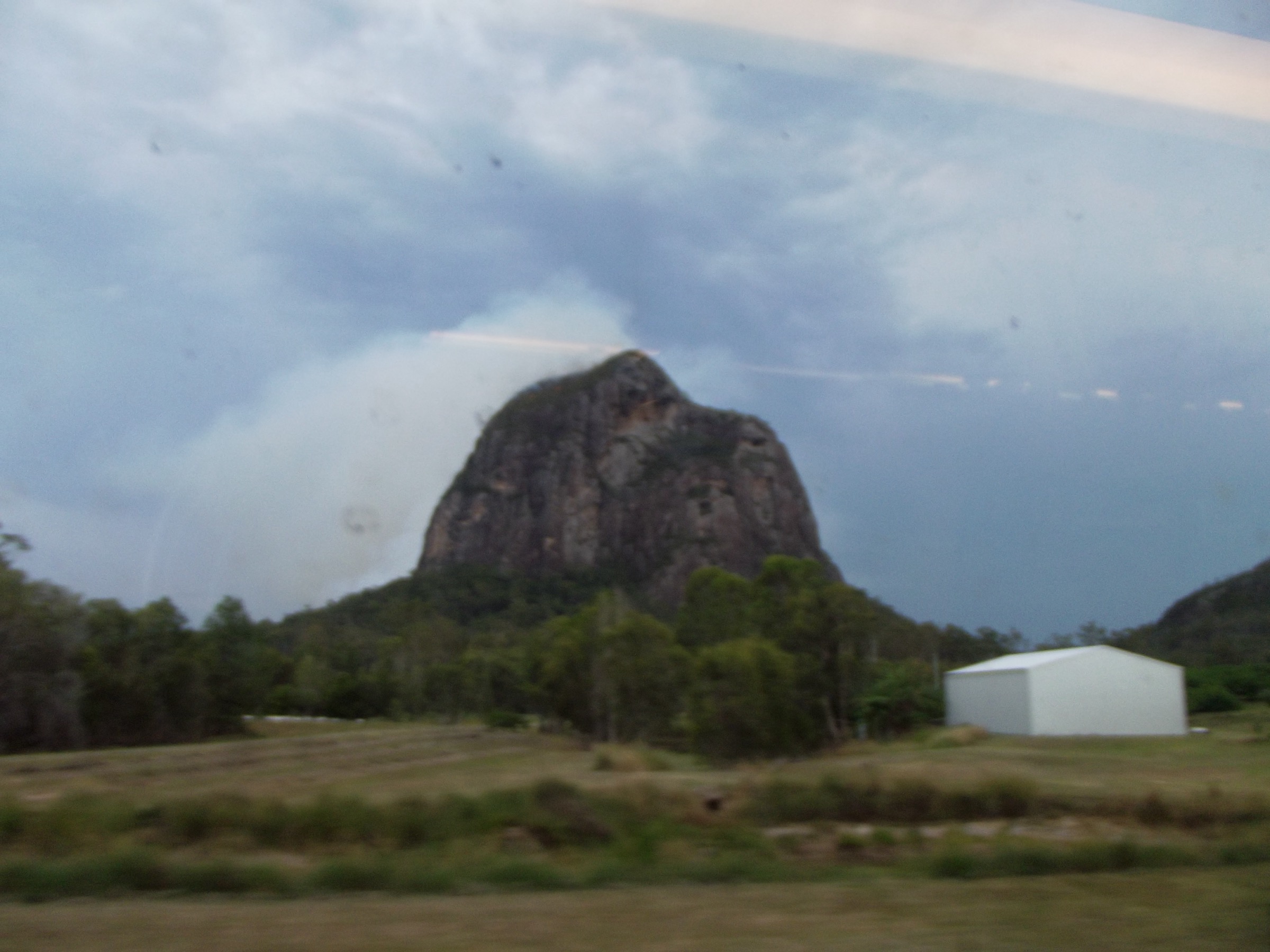 The steep west face of Mount Tibrogargan