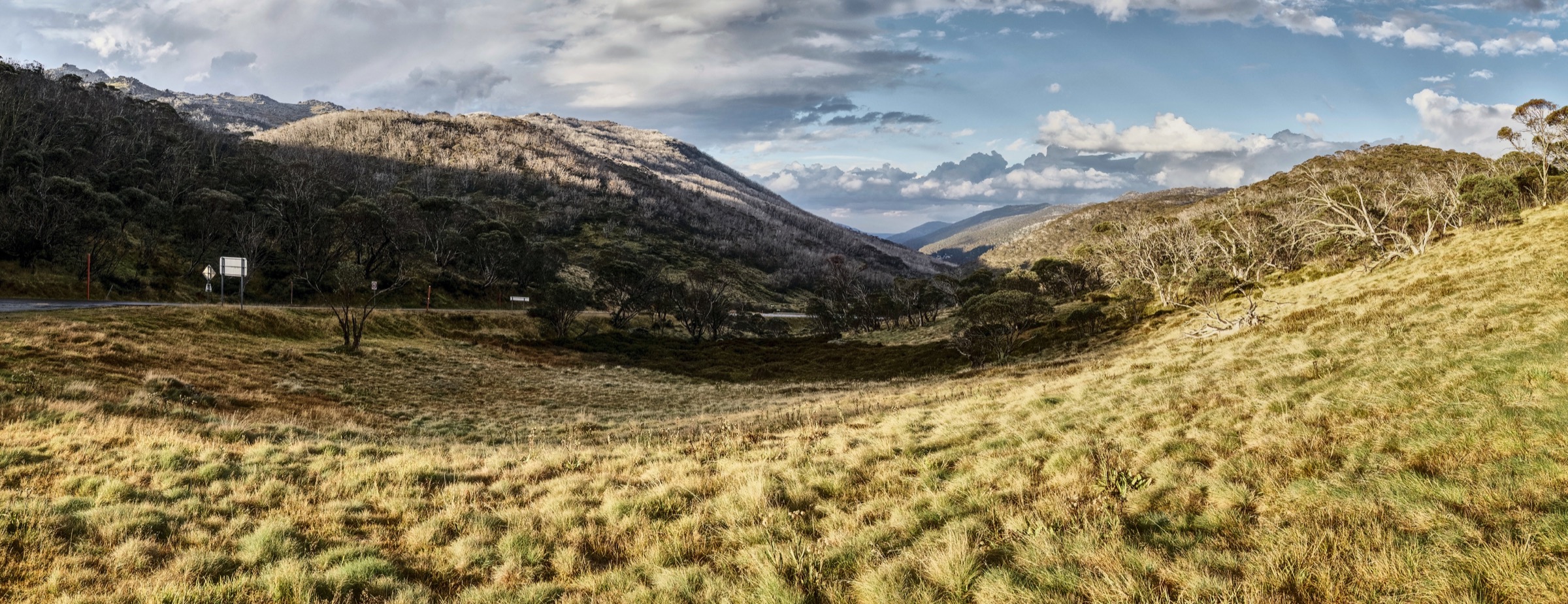 Panorama at Dead Horse Gap facing north-east across the Thredbo Valley, Kosciuszko National Park