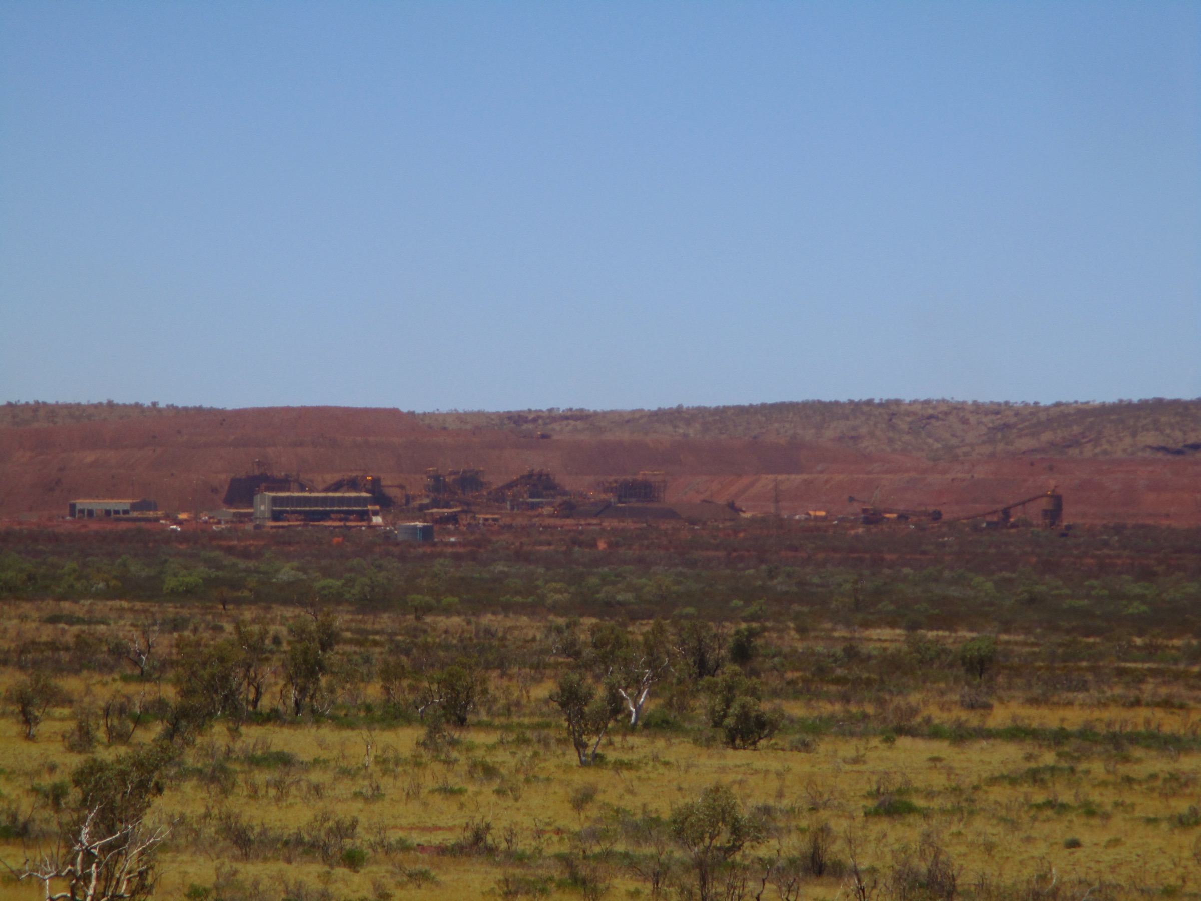 View across the Marandoo iron-ore mine from Karijini National Park