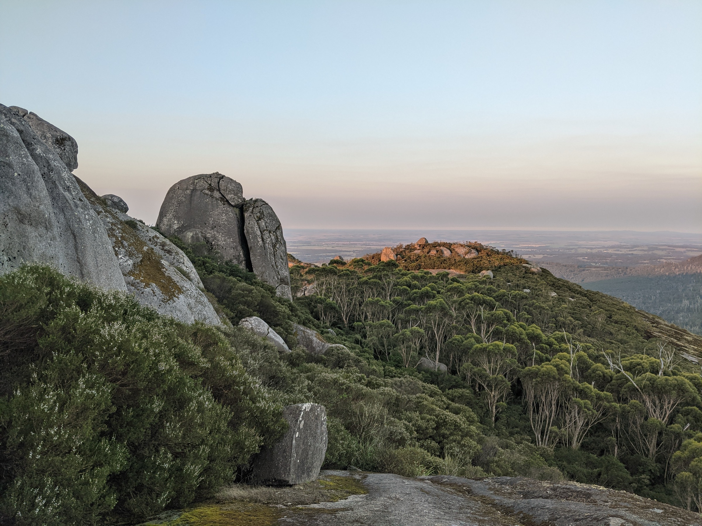 Devils Slide framed from a neighbouring peak in the Porongurup Range