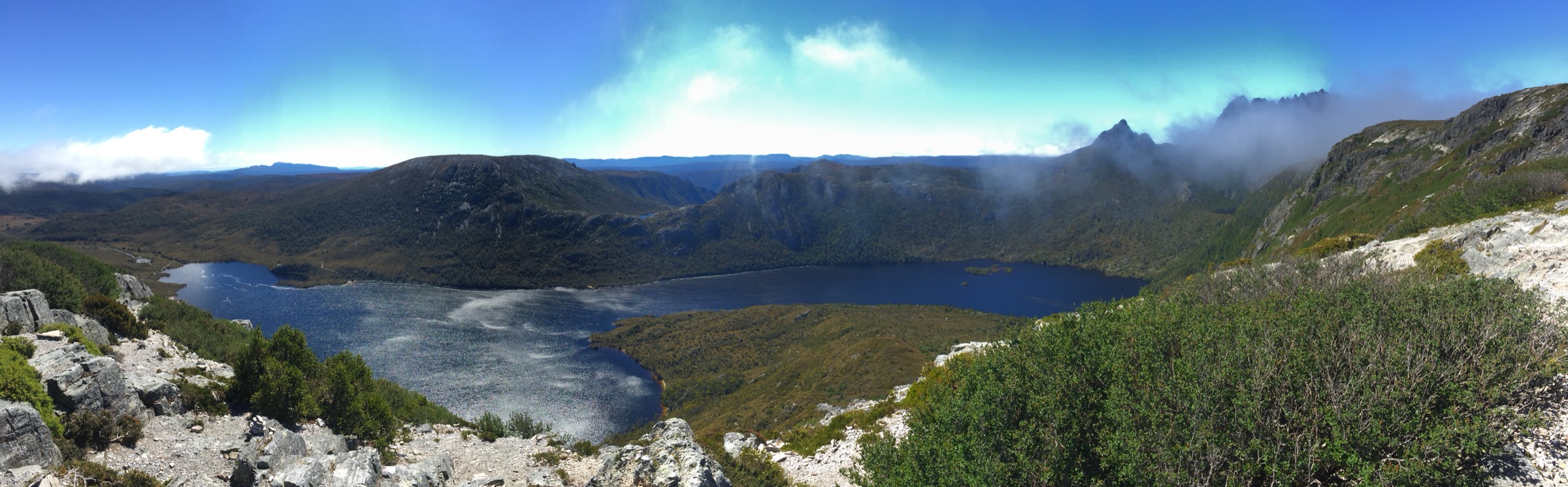 Dove Lake seen from Marion's Lookout on the Cradle Mountain summit route