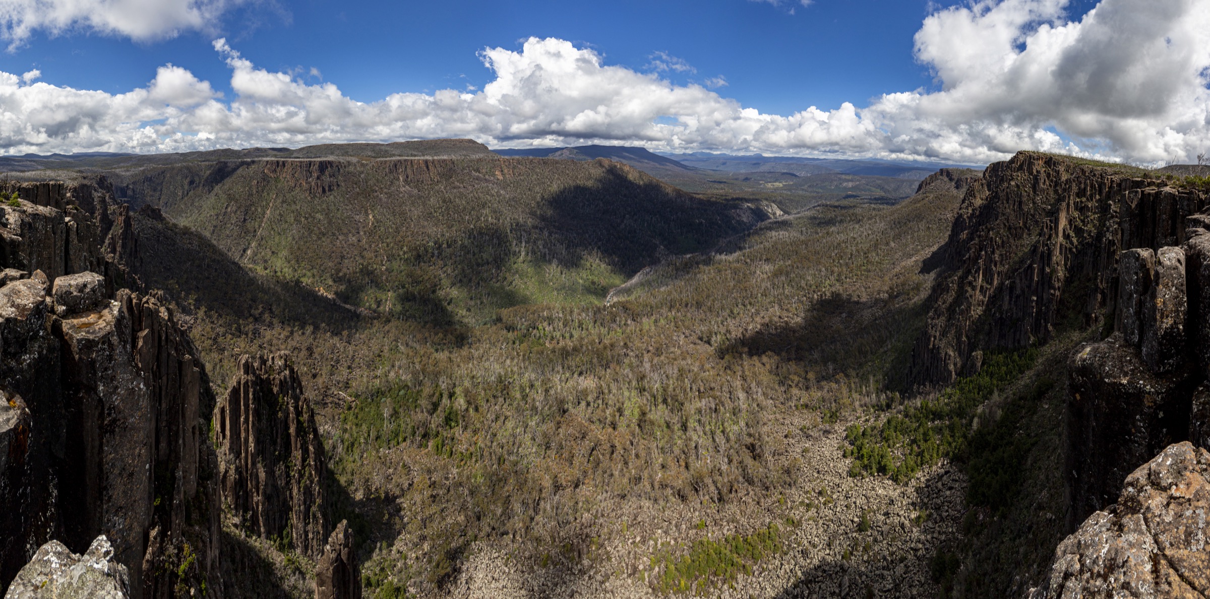 The dolerite gorge of Devils Gullet above the Fisher River, Central Plateau