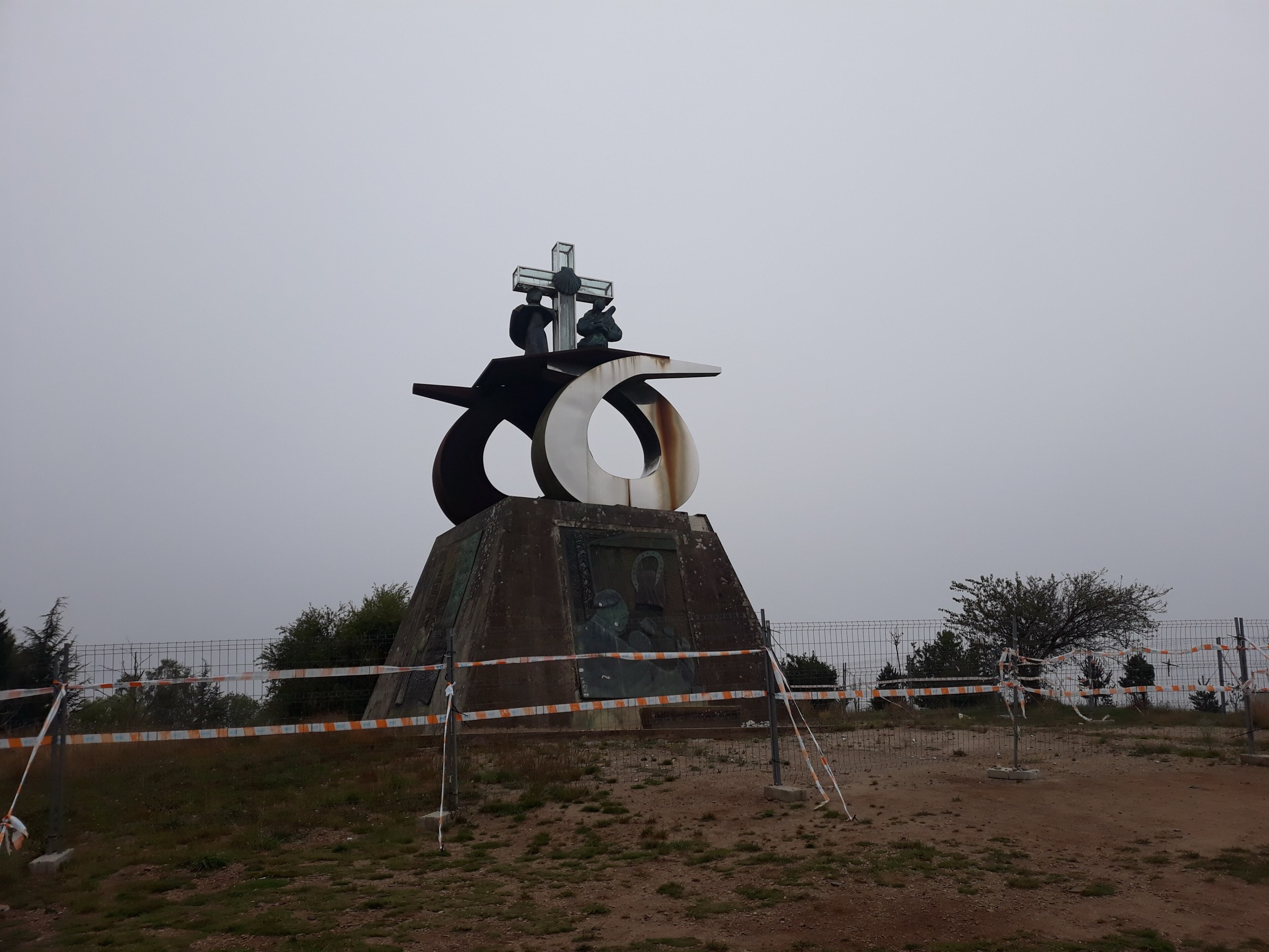 Modern pilgrim monument on Monte do Gozo above Santiago de Compostela