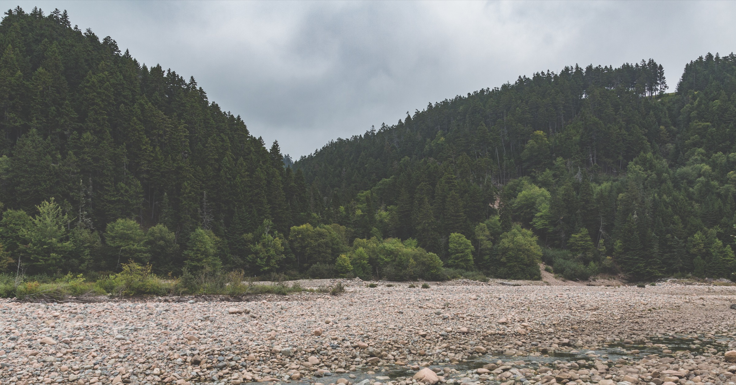 Big Salmon River valley along the Fundy Trail Parkway, the access corridor for Walton Glen Gorge