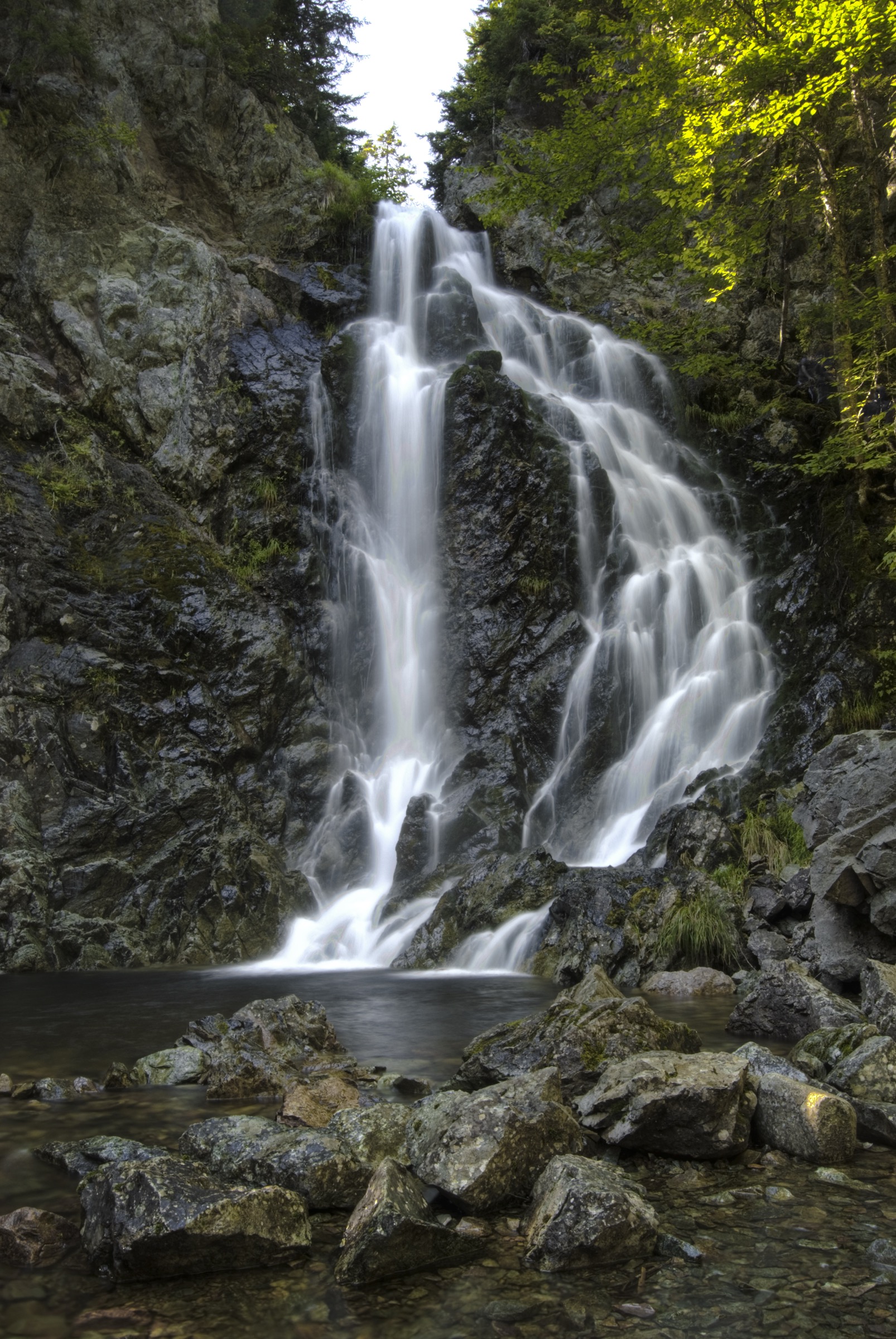 Third Vault Falls, the tallest waterfall in Fundy National Park, plunging down a rocky ravine