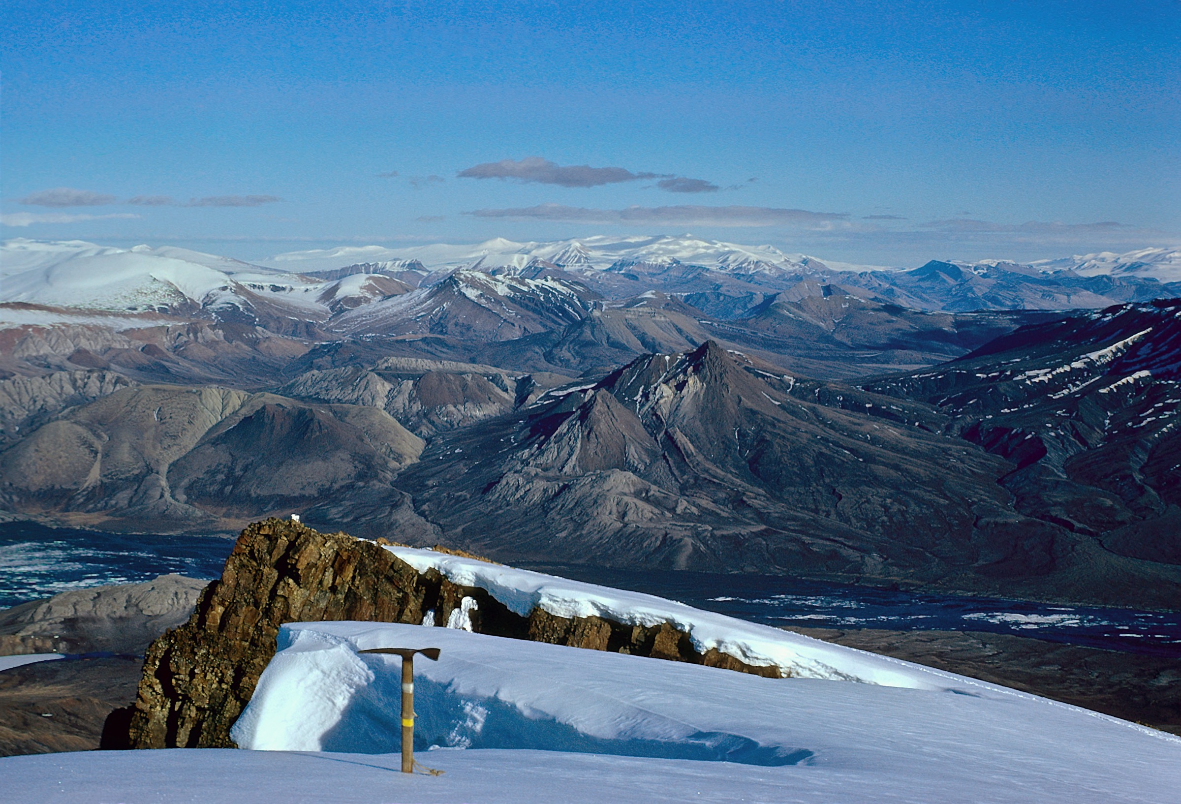 View from Wolf Mountain over Expedition Valley toward southern Axel Heiberg Island