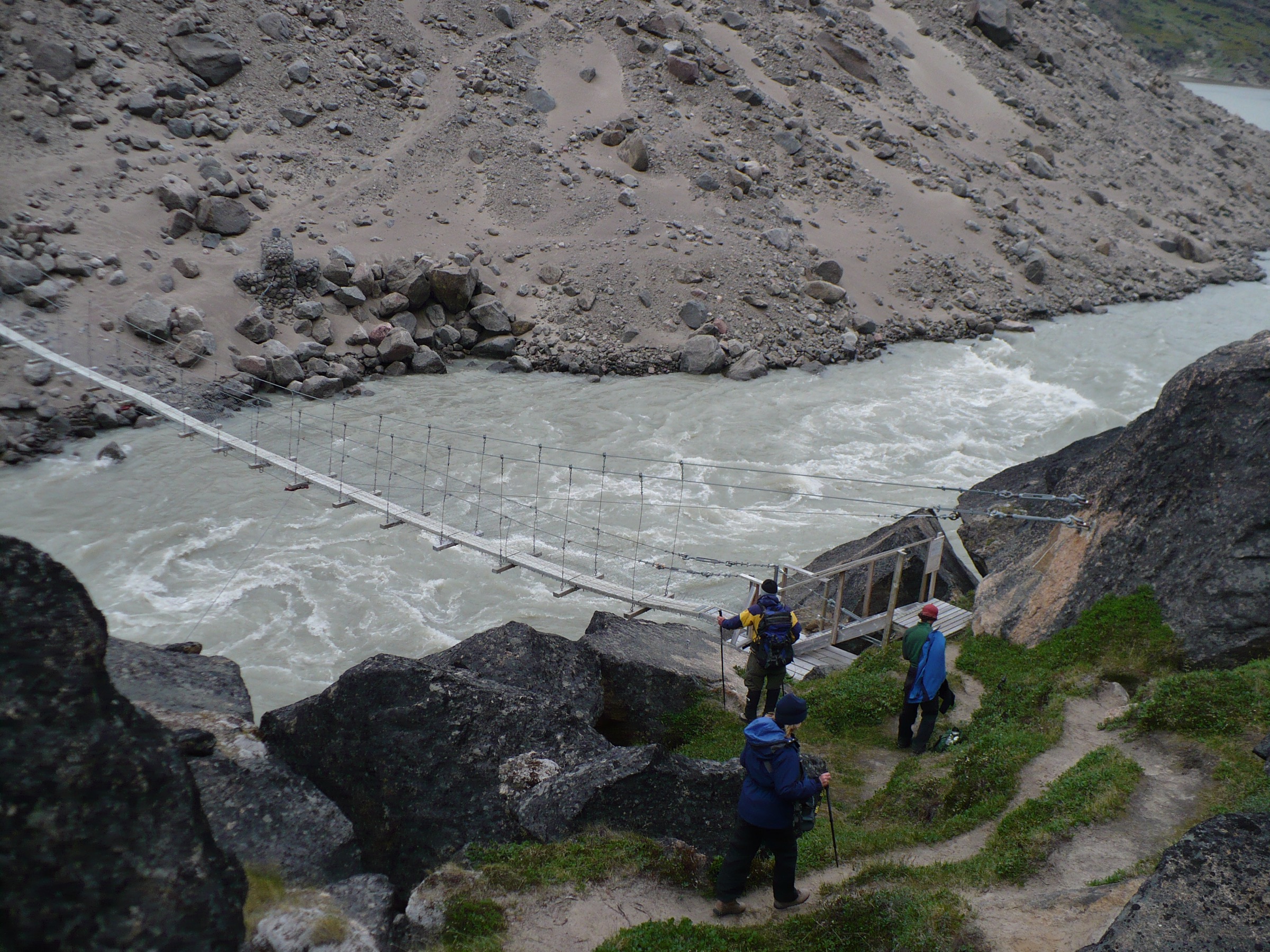 Windy Lake bridge across the Weasel River, Auyuittuq National Park (pre-2008 flood)