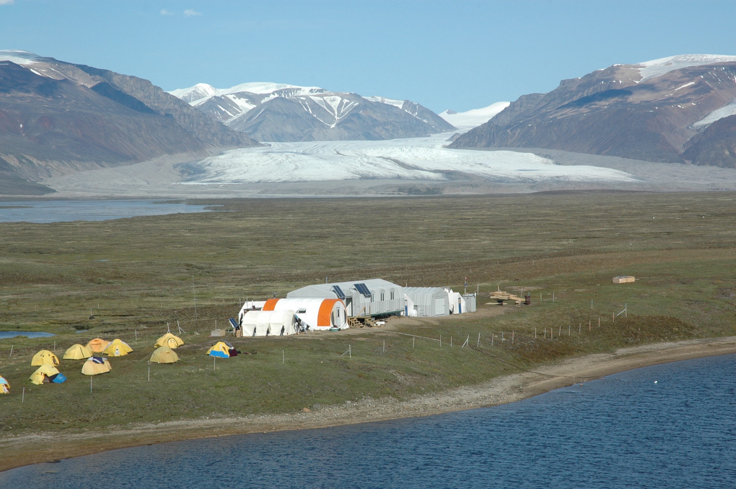Bylot Island research station in the Qarlikturvik valley, south-western Bylot Island