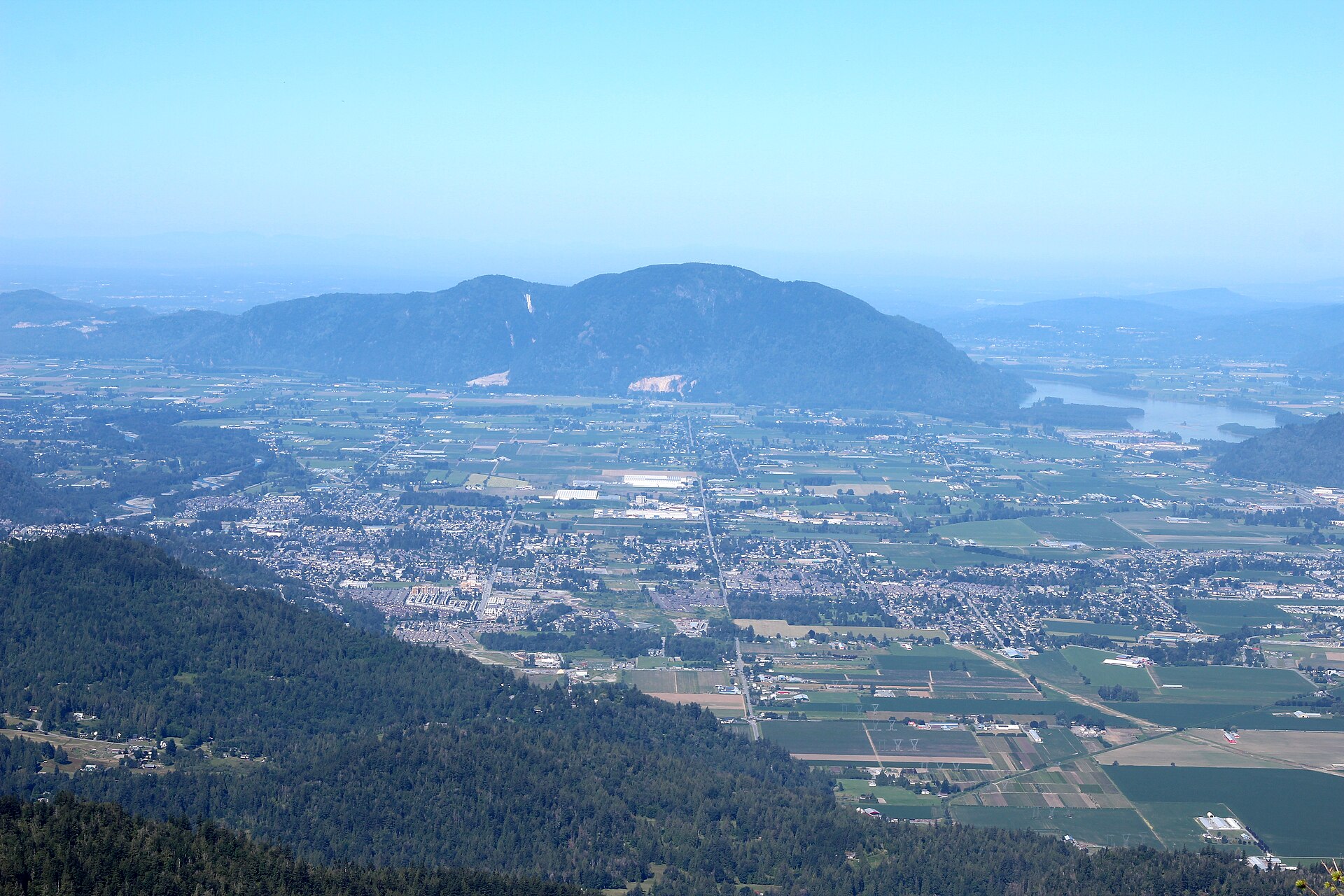 Chilliwack and the Fraser Valley seen from the summit ridge of Elk Mountain