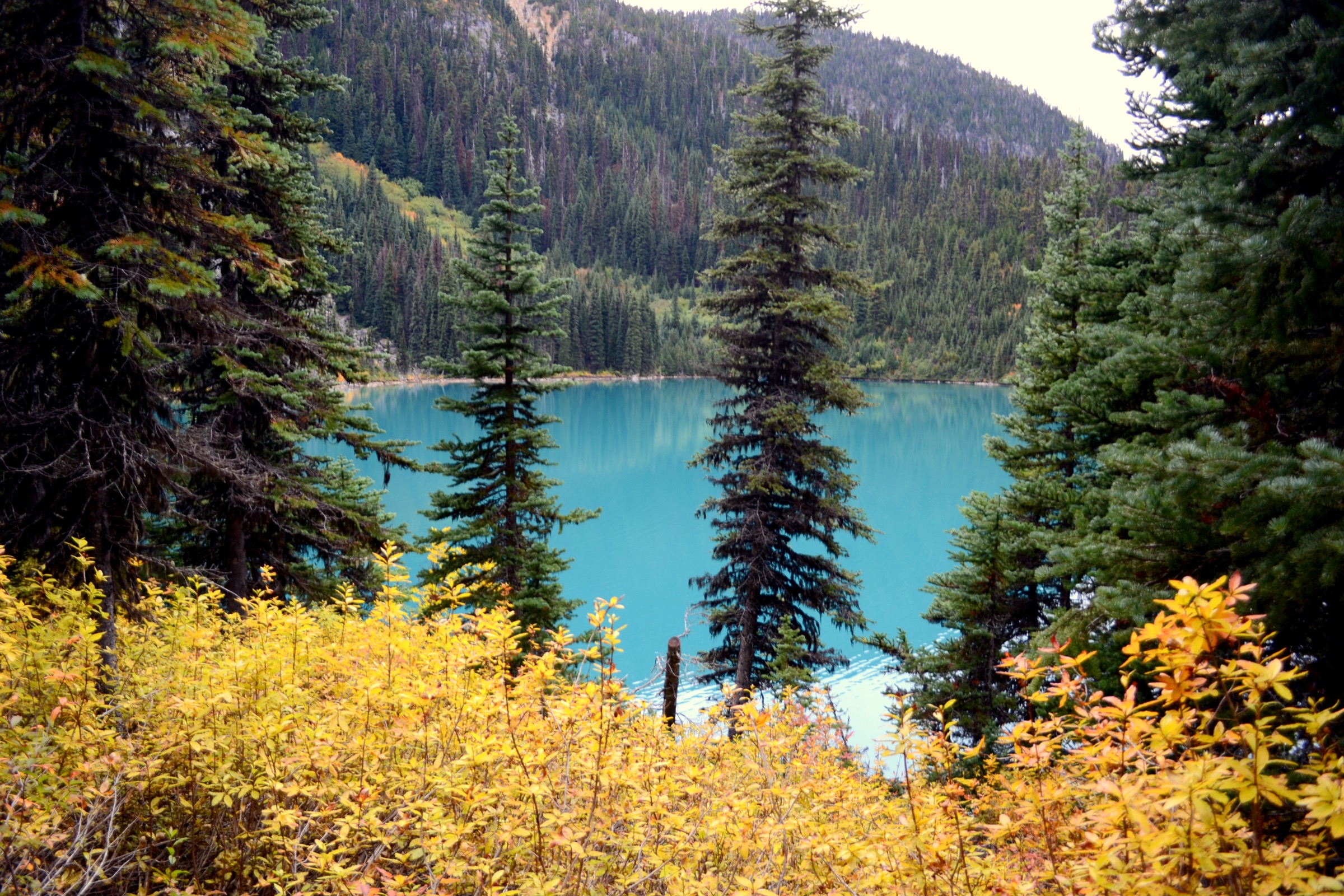 Middle Joffre Lake beneath the Matier Glacier, Pipi7íyekw / Joffre Lakes Provincial Park