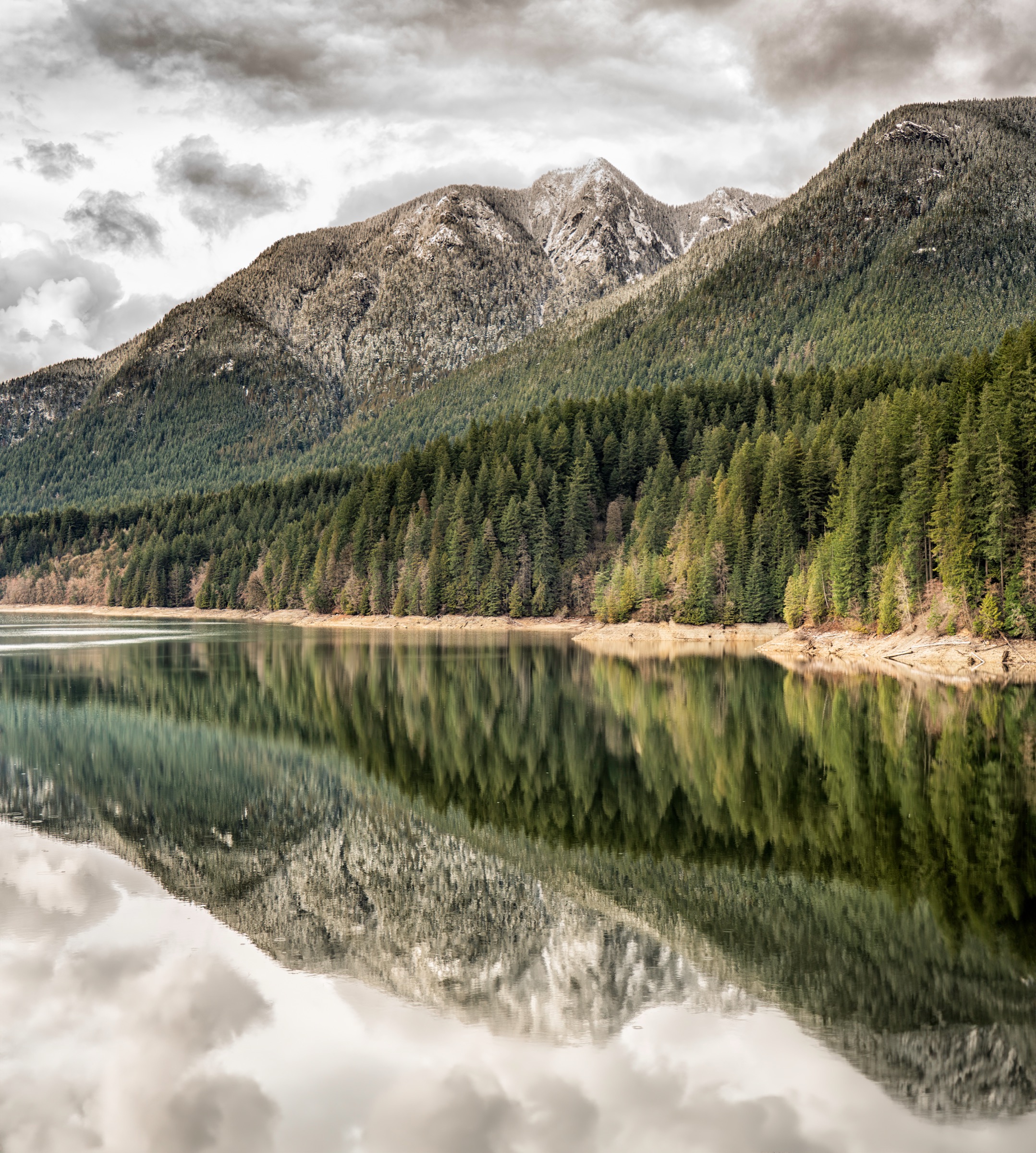 Crown Mountain seen from Capilano Lake, North Shore Mountains, British Columbia