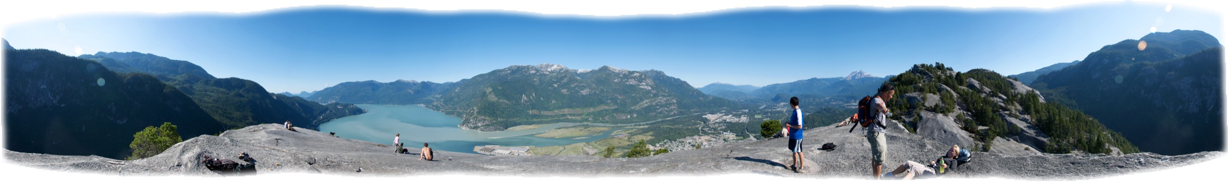Panorama of the Stawamus Chief massif from across the Squamish estuary