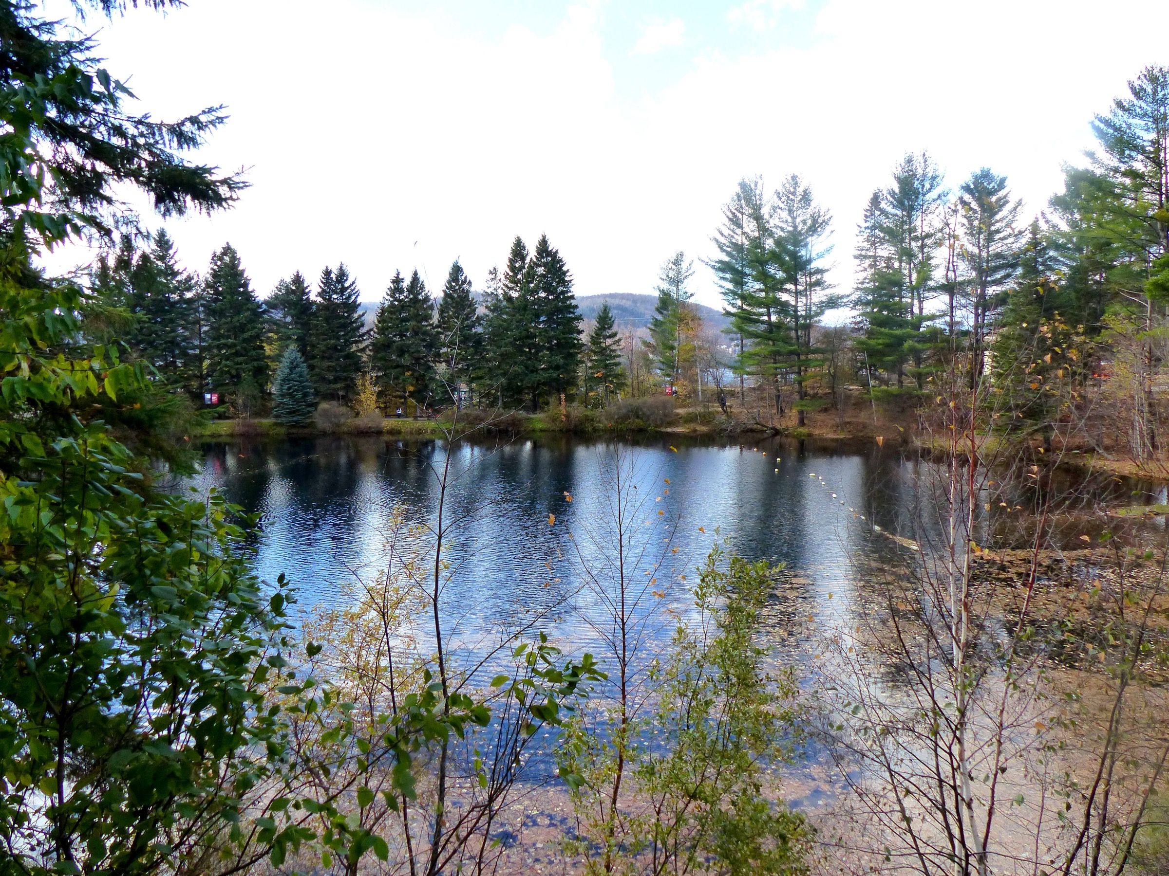 Lac Miroir below the Mont Tremblant resort massif