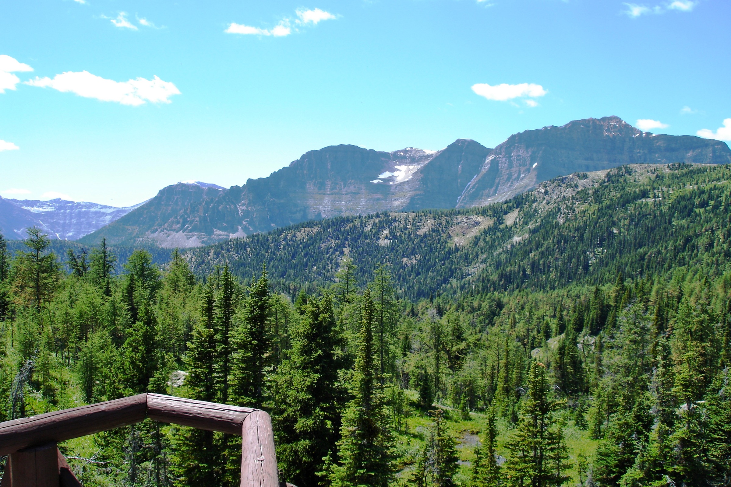 Sunshine Meadows lookout above Rock Isle Lake on the Continental Divide