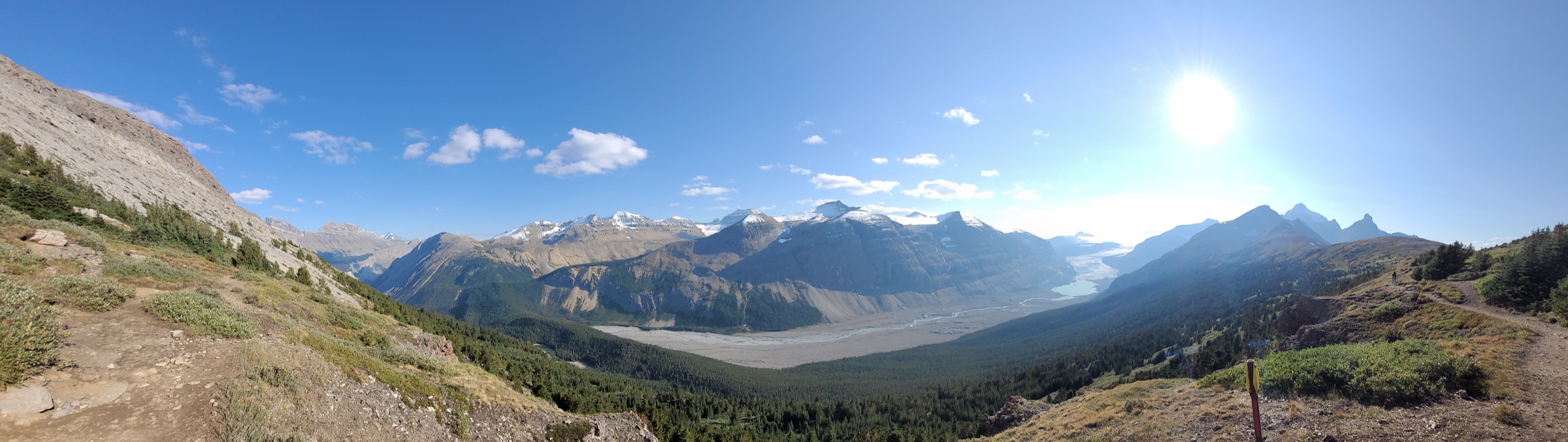 Saskatchewan Glacier and the Columbia Icefield from Parker Ridge