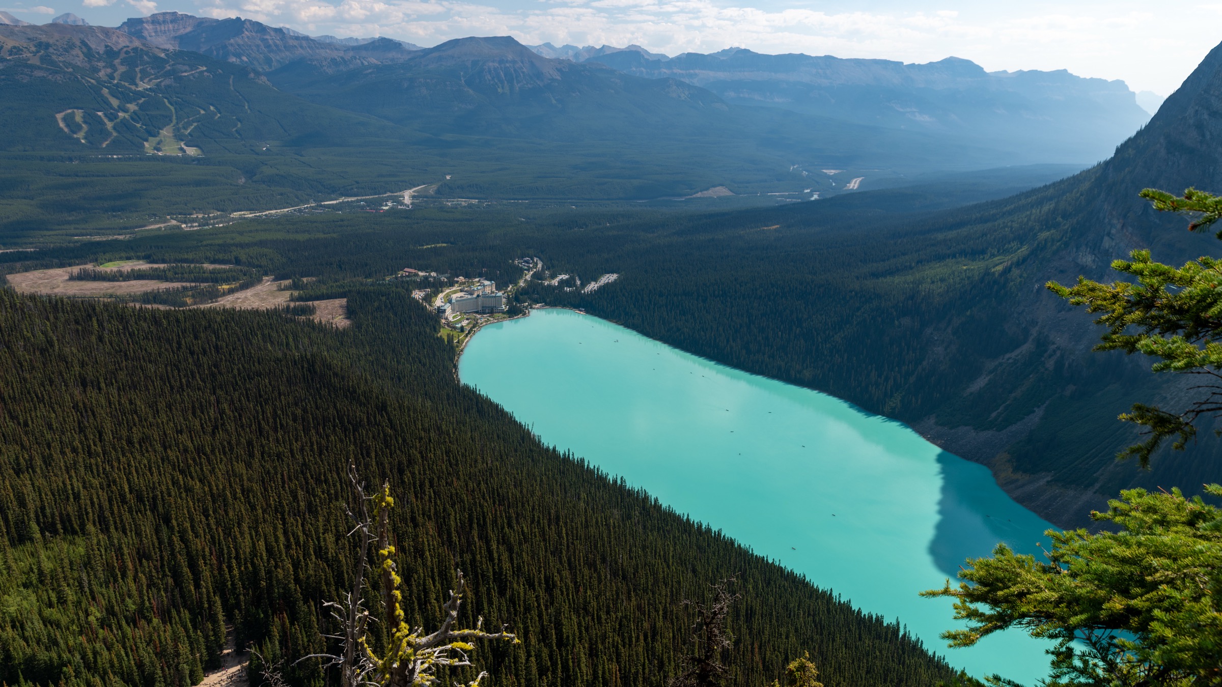 Lake Louise seen from the summit of the Big Beehive