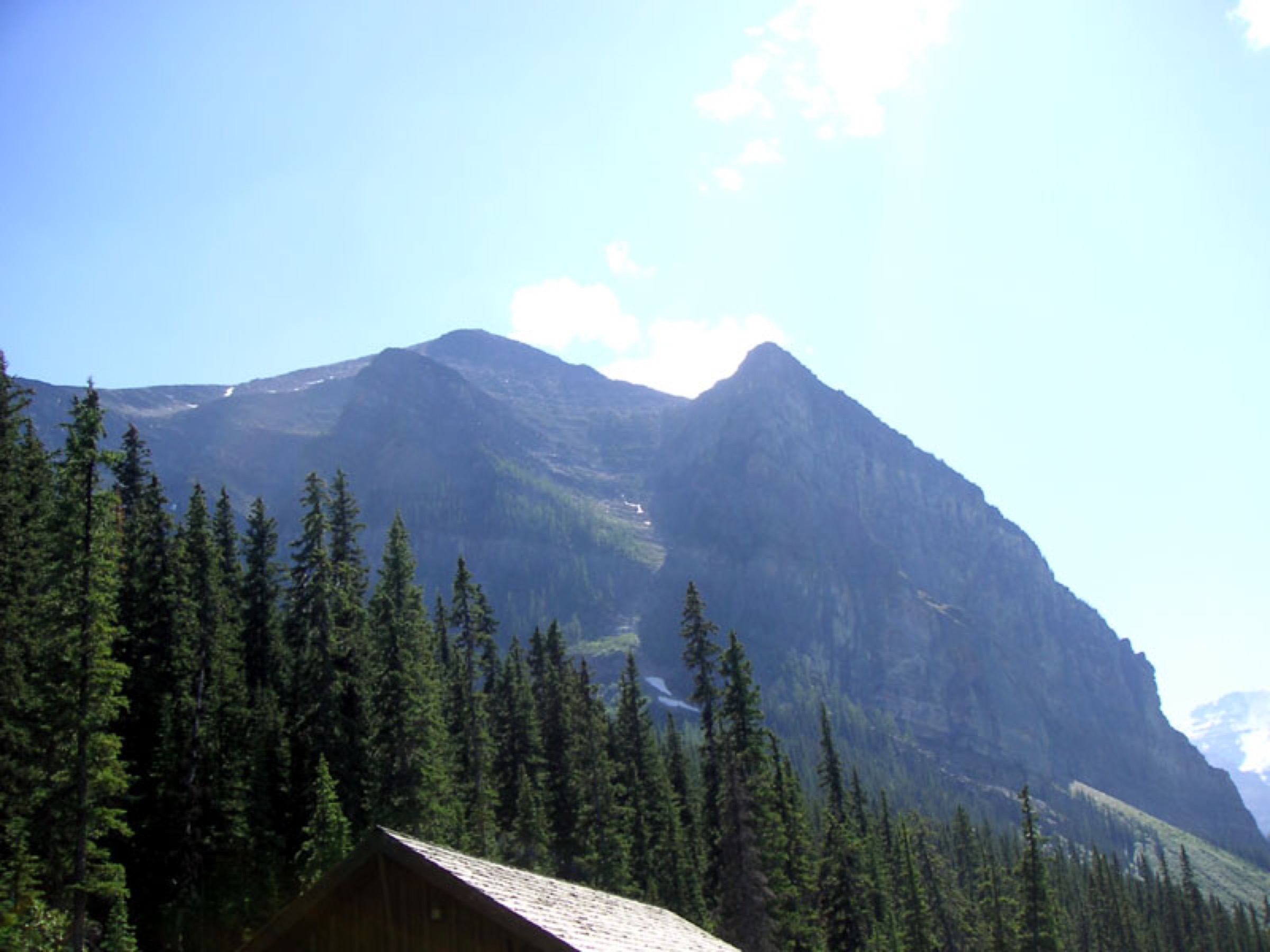 Fairview Mountain rising above the south shore of Lake Louise