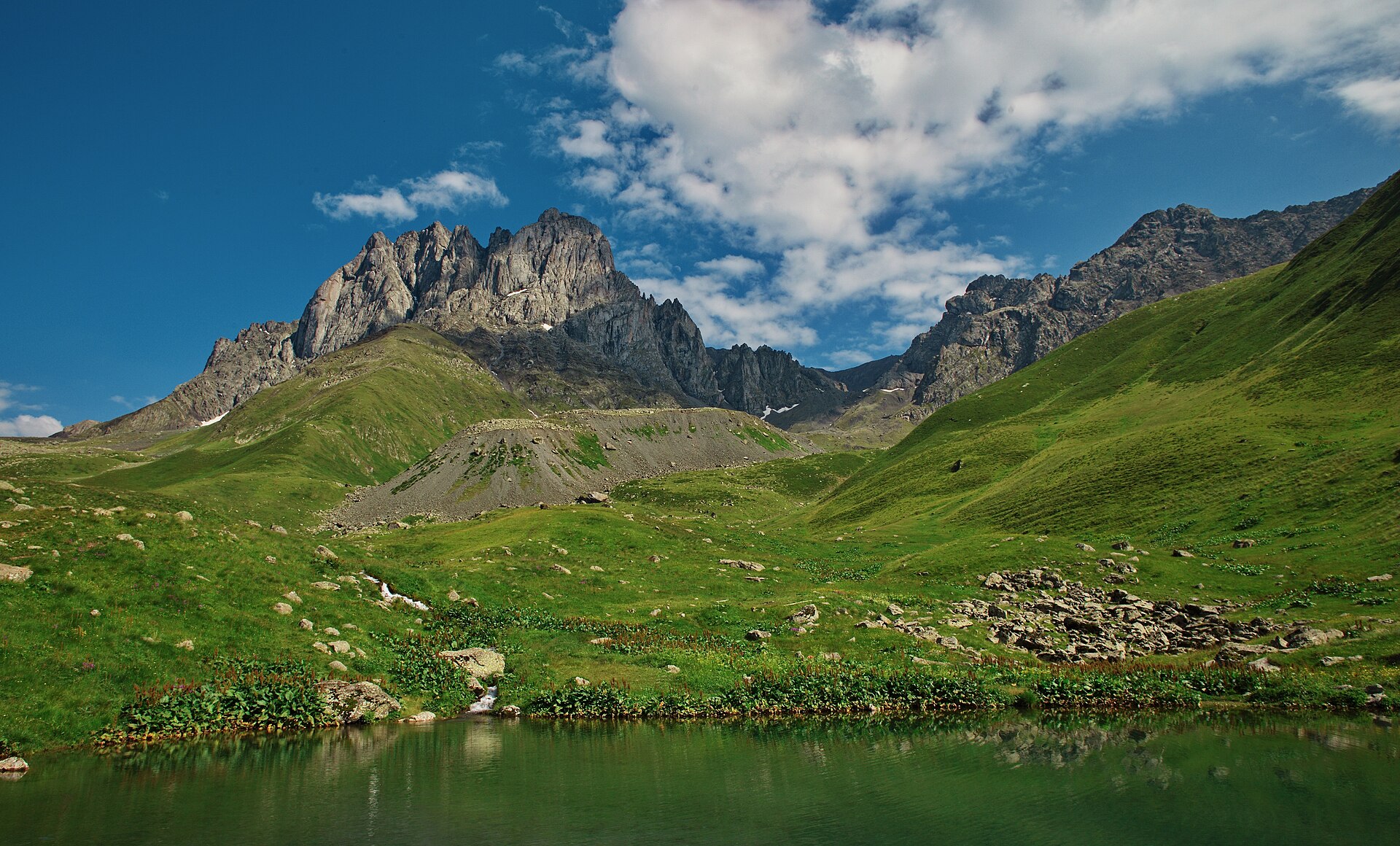 Chaukhi Mountain and Tina Lake, Juta Valley