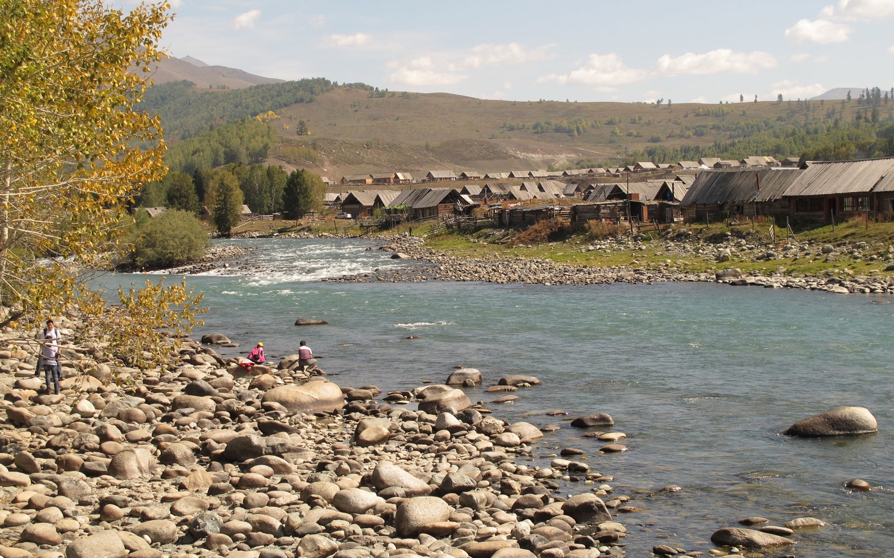 Hemu River and the village, Chinese Altai