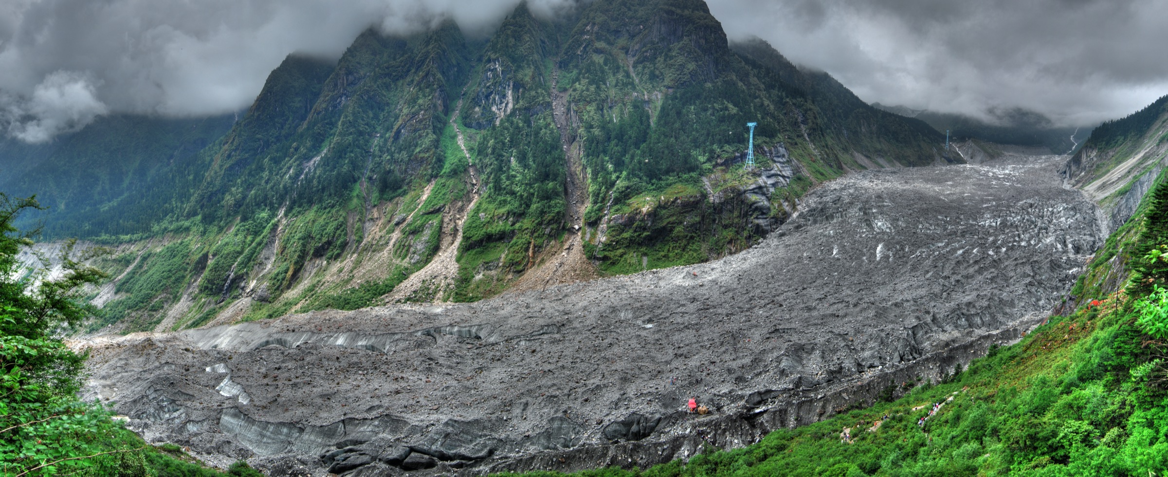 Hailuogou Glacier panorama with the Gongga icefall