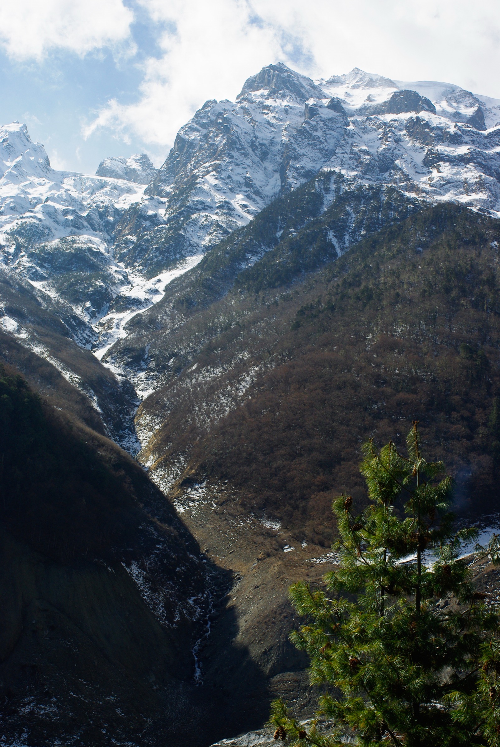 Mingyong Glacier tongue descending from Meili Snow Mountain, Deqin, Yunnan