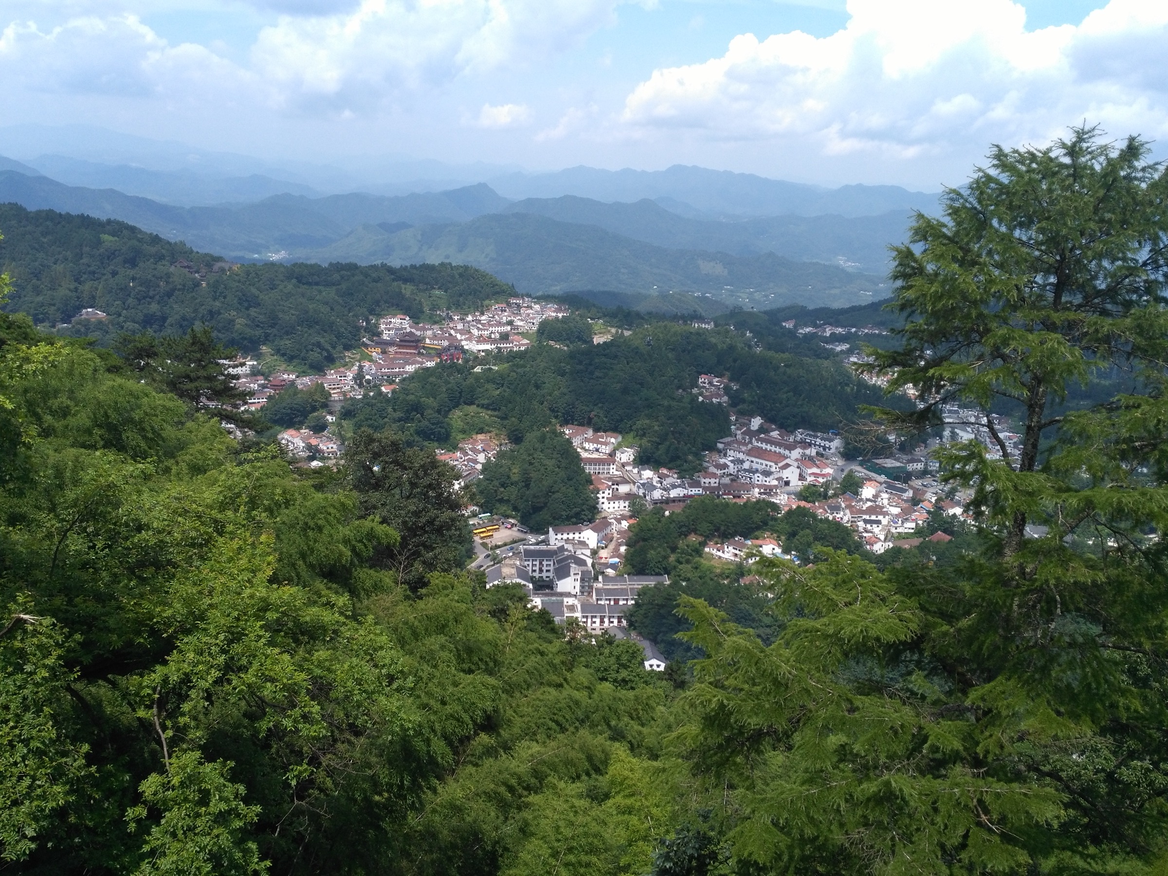 View from Baisui Palace over Jiuhua town, Anhui