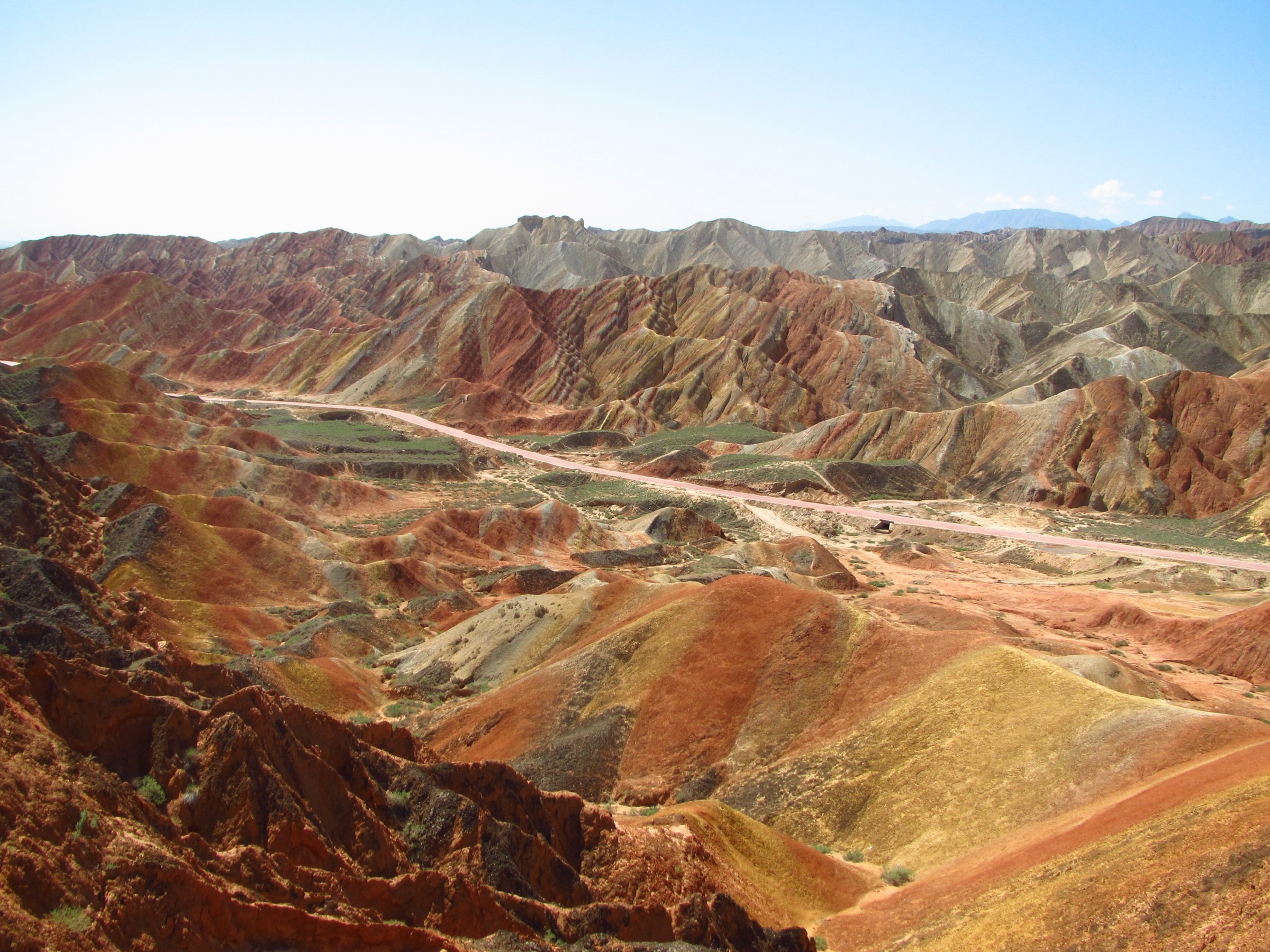 Sculptural red-rock walls in the Zhangye Danxia / Binggou area, Gansu