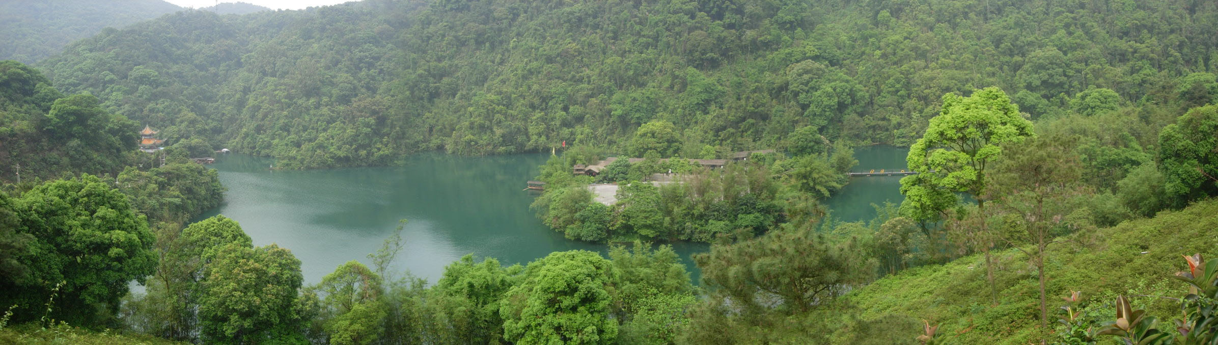 Panoramic view across the subtropical forest of Dinghu Shan (鼎湖山), Zhaoqing, China's first UNESCO Man and the Biosphere reserve