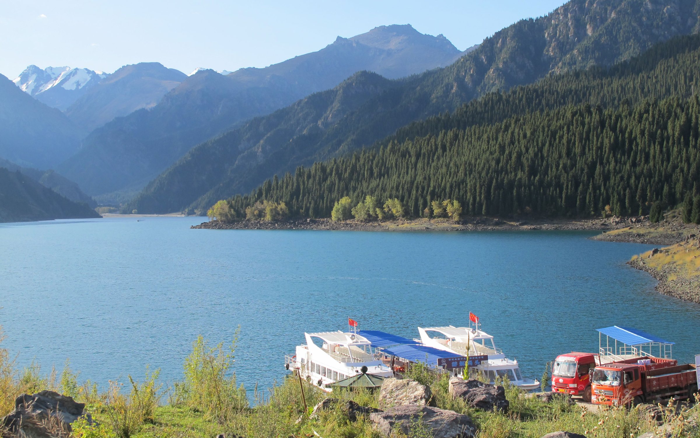 Heaven Lake of Tian Shan with Bogda peaks