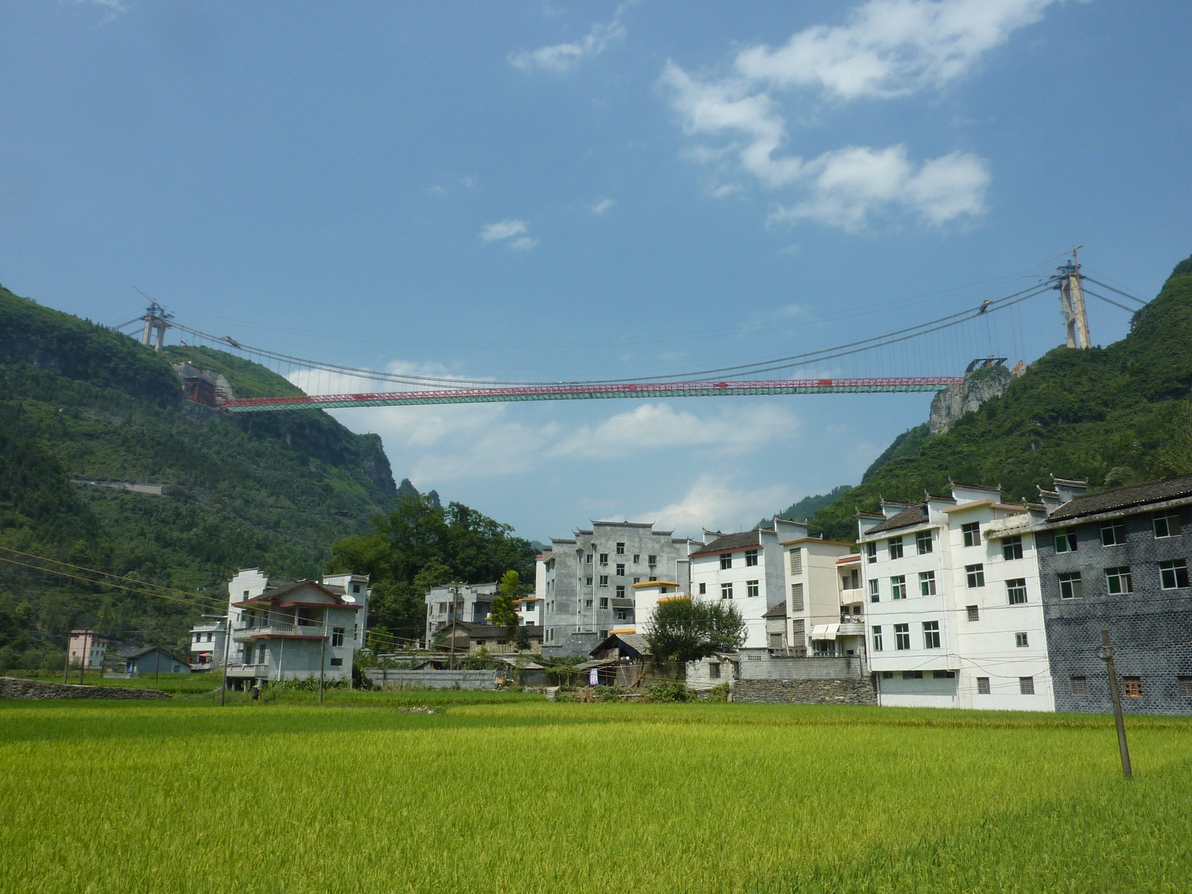 The Aizhai suspension bridge spanning the karst gorge near Jishou, Xiangxi