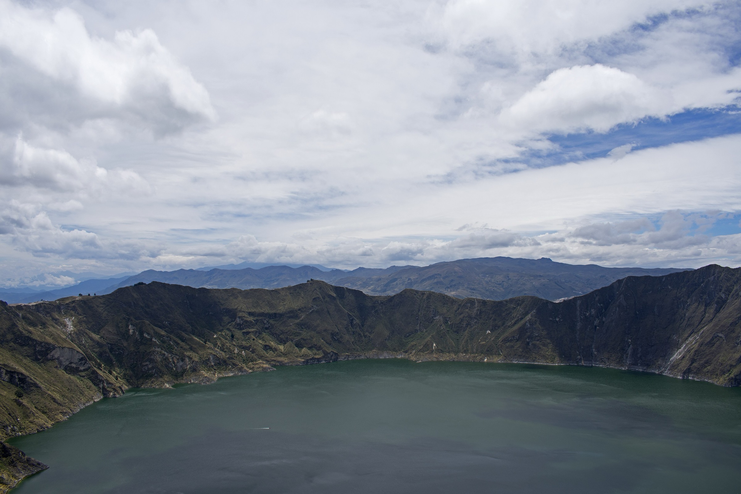 Laguna Quilotoa crater lake from Mirador Cristal