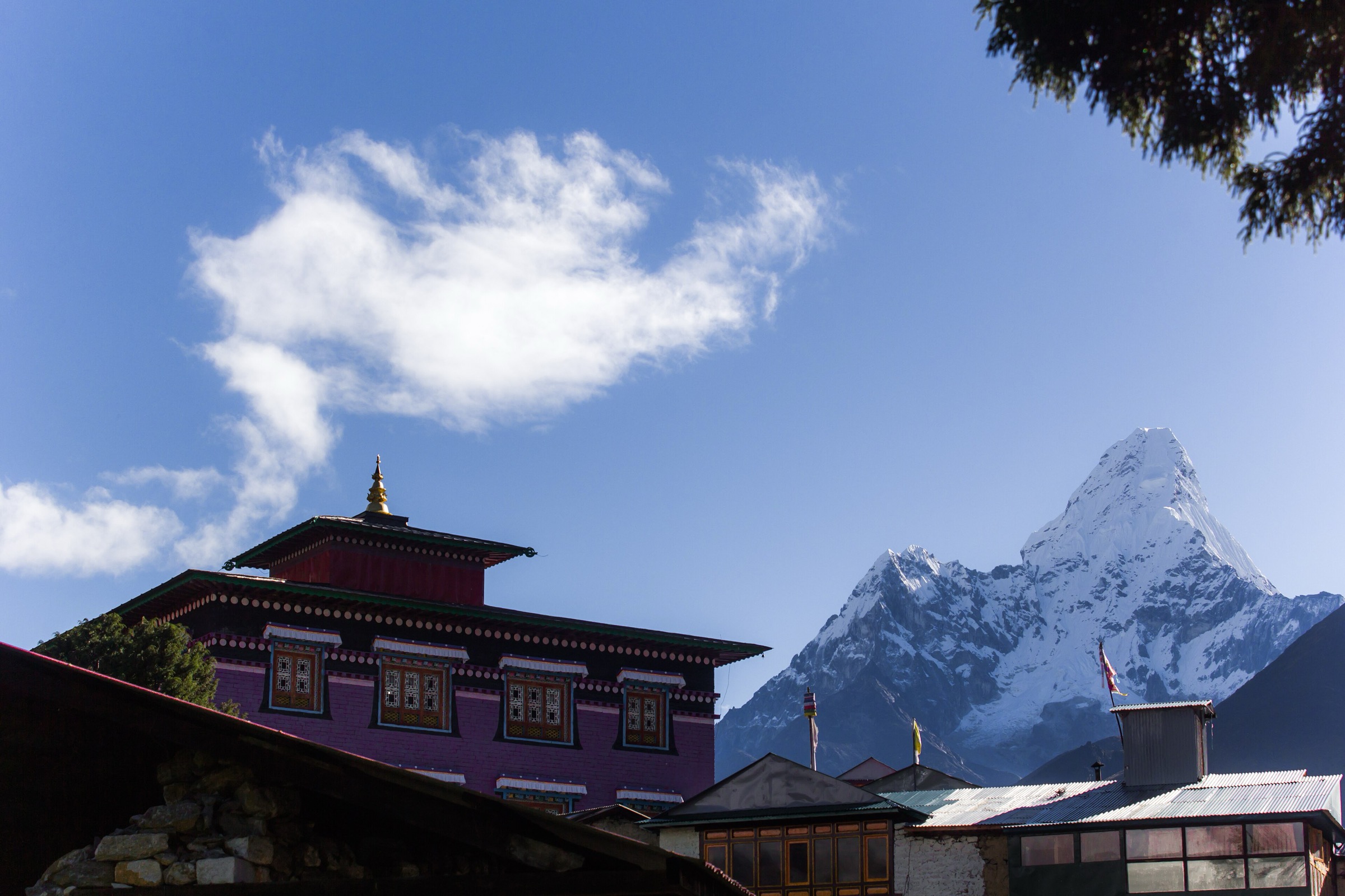 Tengboche Monastery at about 3,867 m with Ama Dablam as backdrop