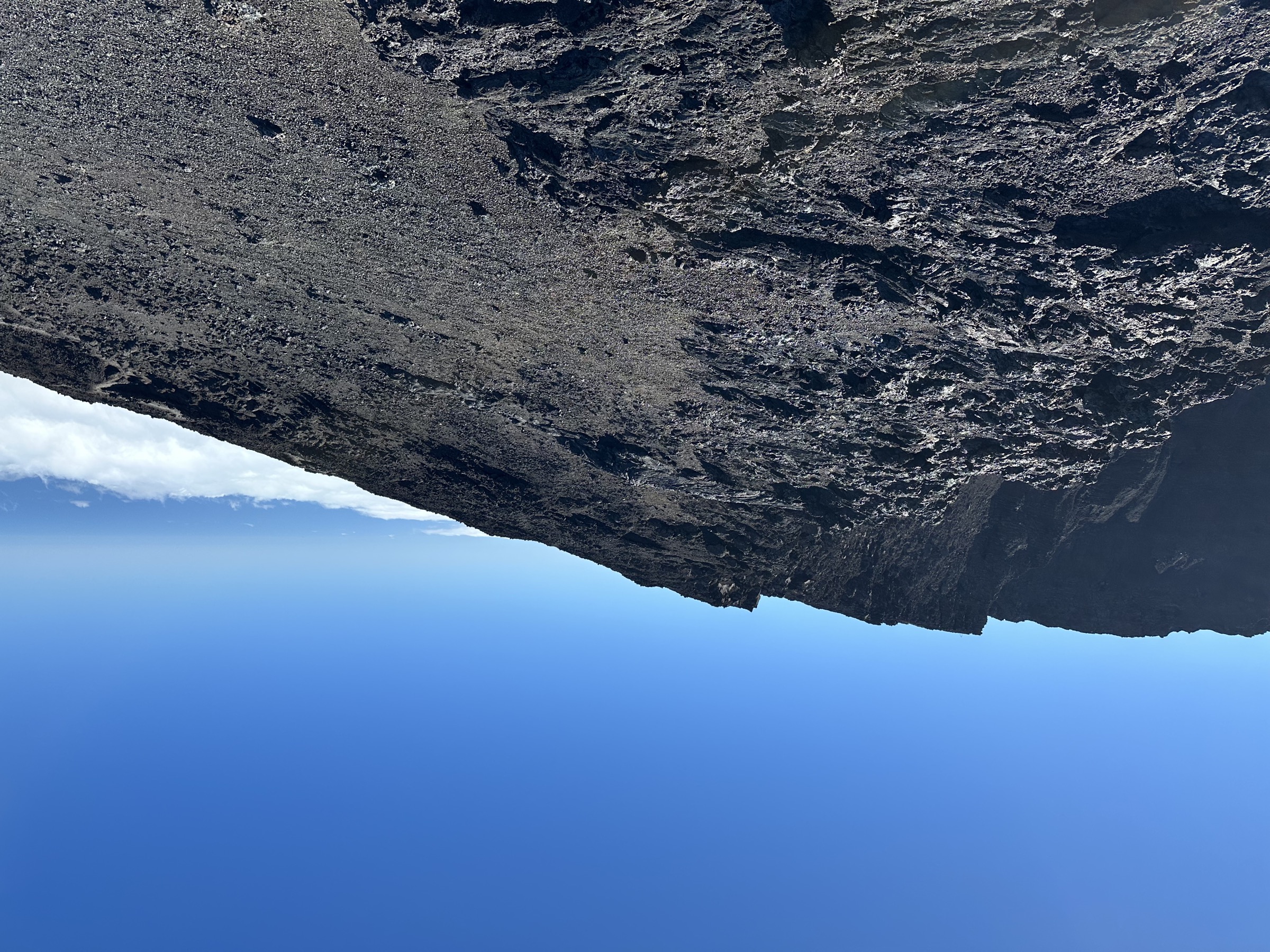 The collapsed Cratère Dolomieu seen from its rim on the summit shield of Piton de la Fournaise