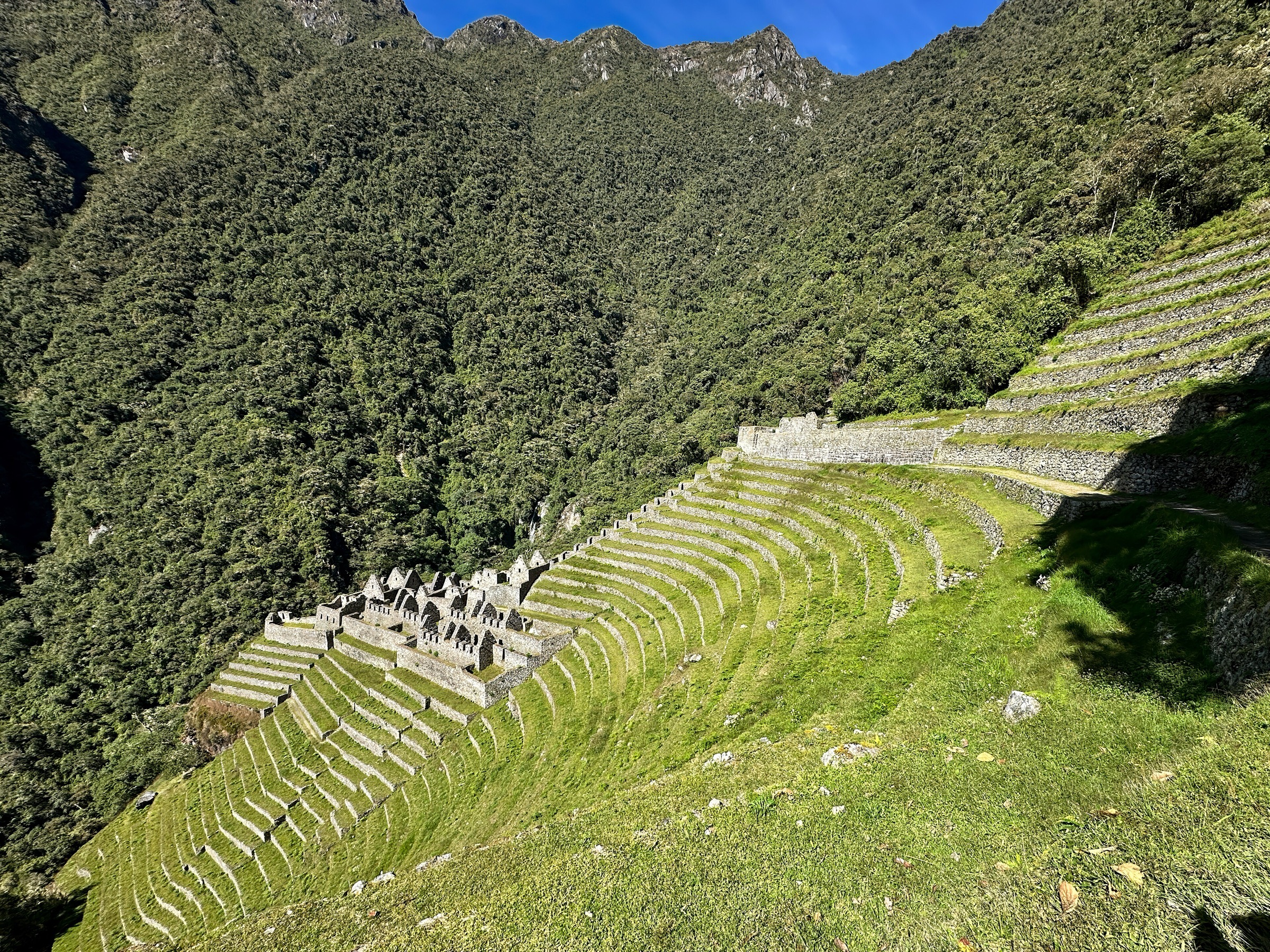 Terraces of the Wiñay Wayna archaeological complex on the Inca Trail