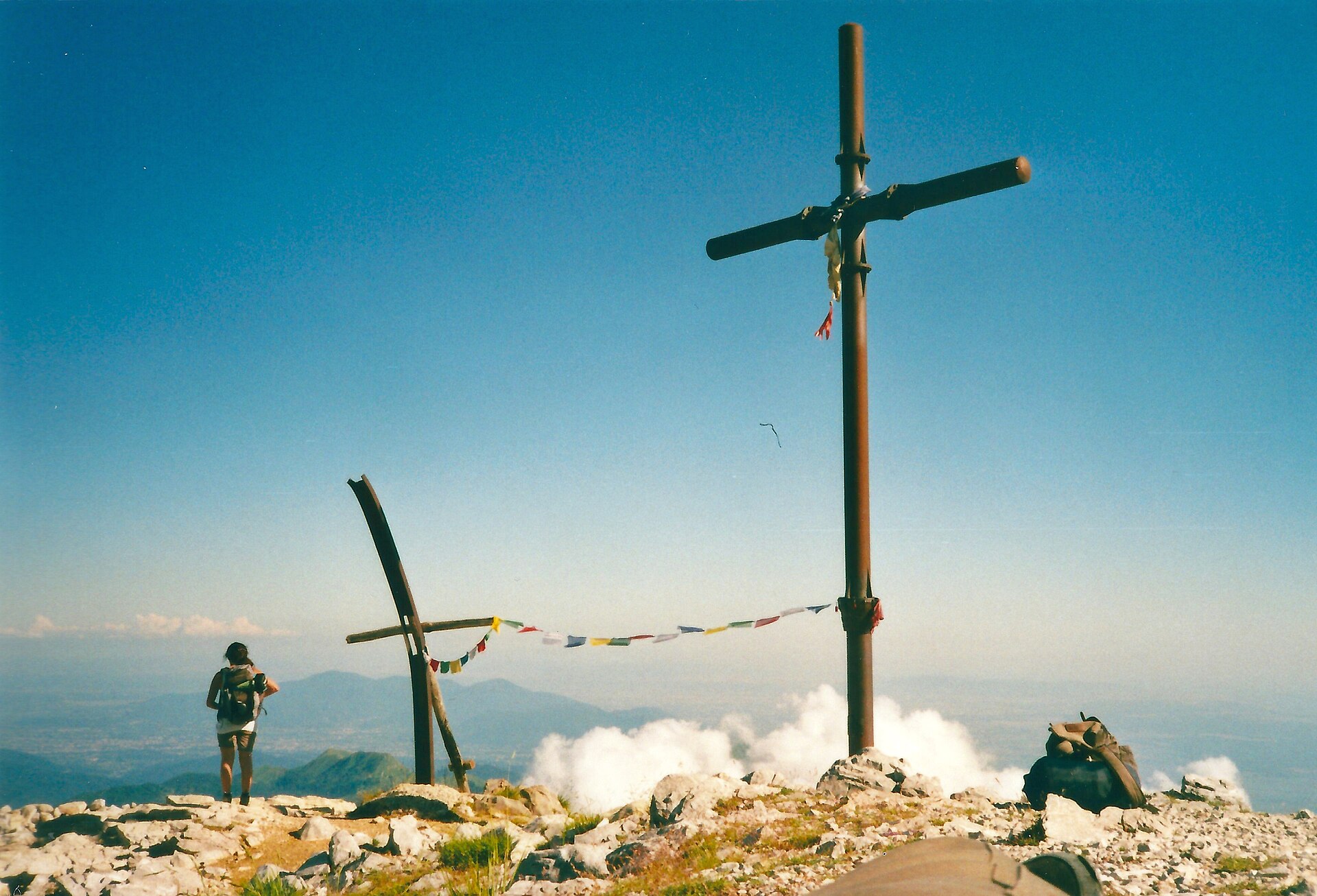 The two crosses on the ridge of Pania della Croce