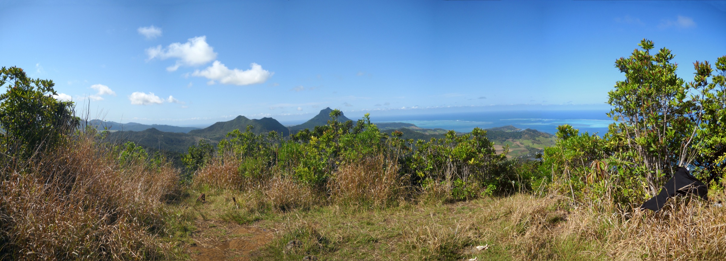 Summit ridge of Lion Mountain above Vieux Grand Port, Mauritius