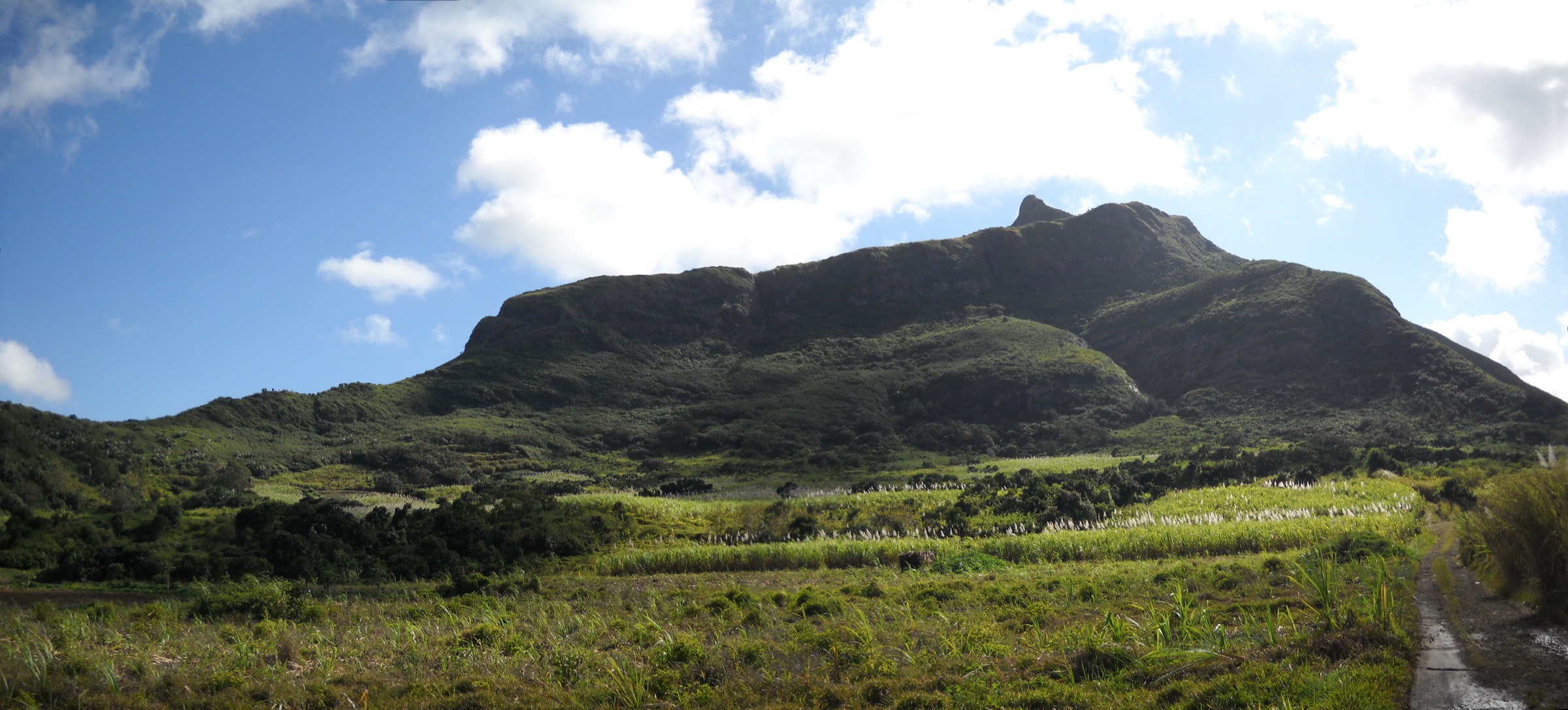 Le Pouce mountain in Mauritius, the third-highest peak on the island