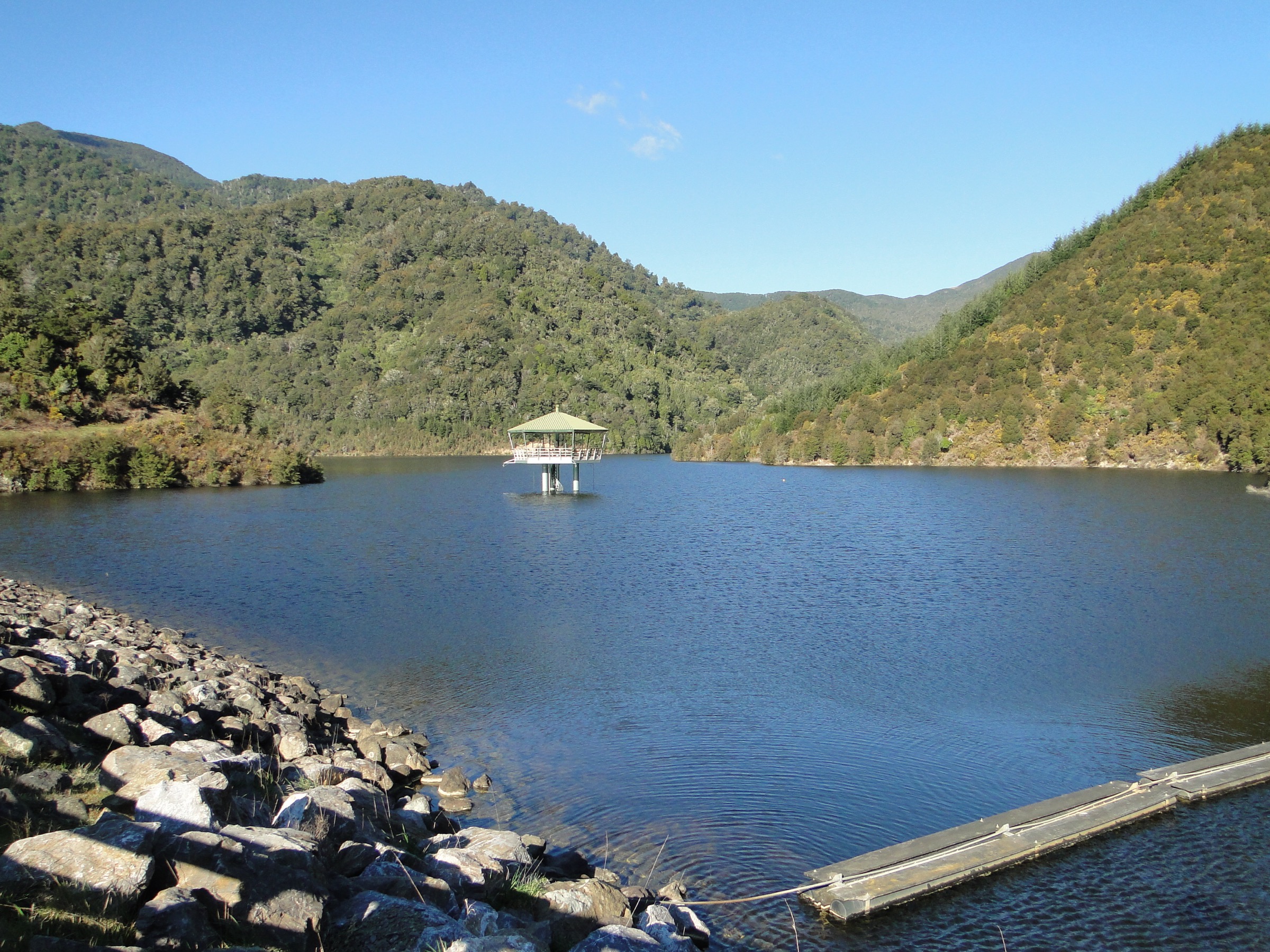 Maitai Dam reservoir on the Maitai River near Nelson