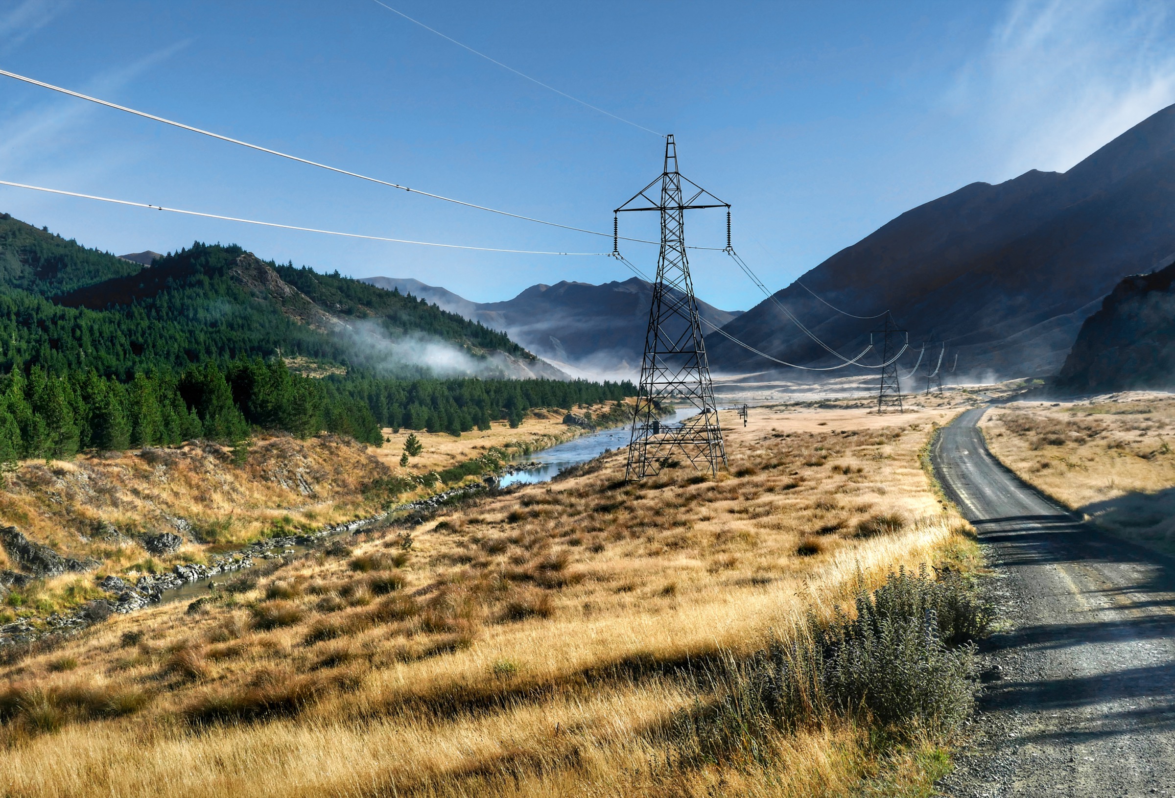 Molesworth access road through open high country, New Zealand