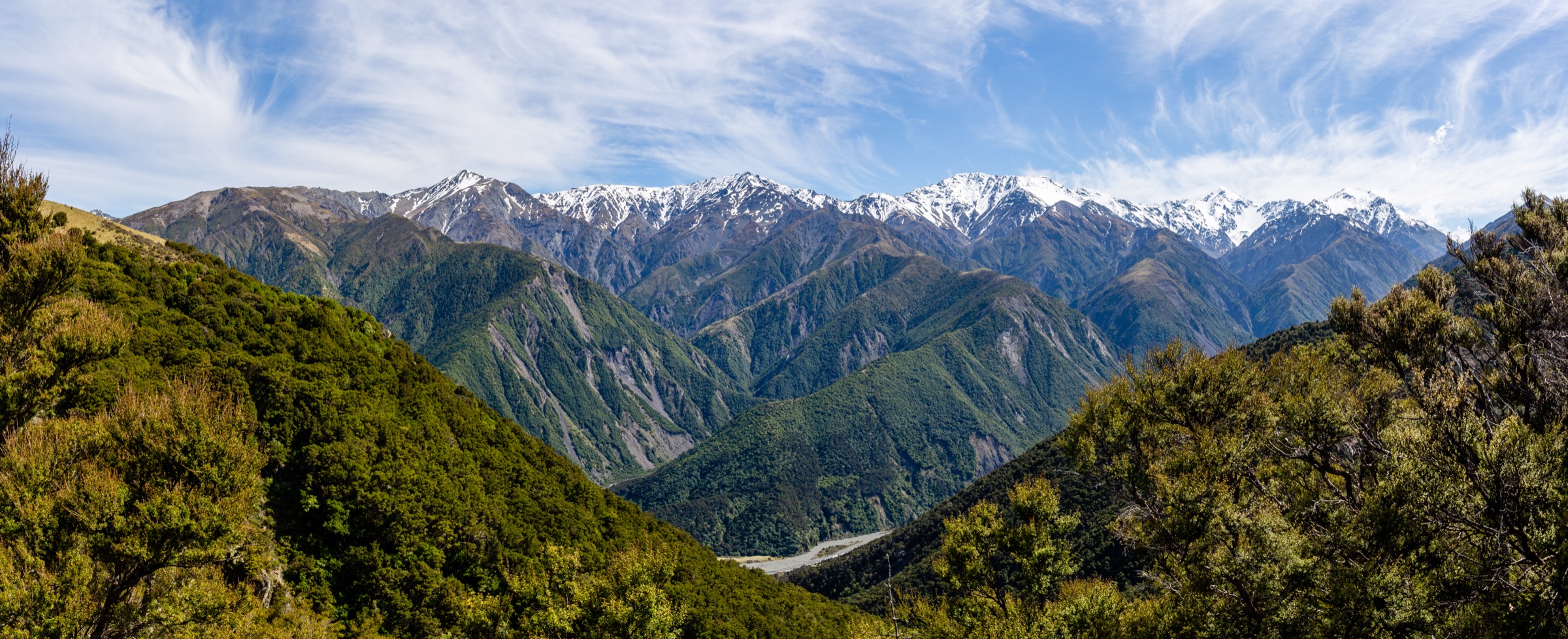 Panorama across the Kaikōura Ranges