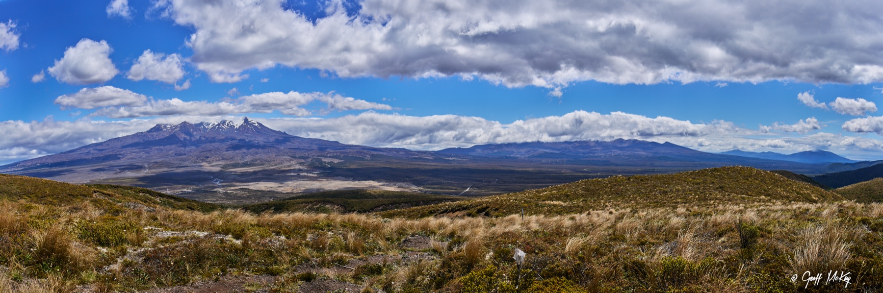 Panorama looking back to the Central Plateau from a Kaimanawa range tramp