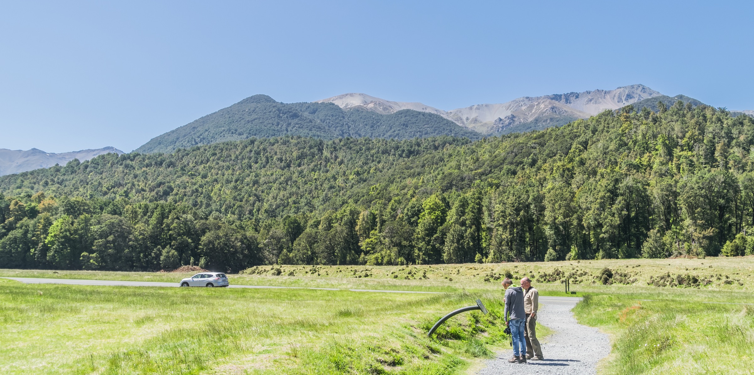 The Livingstone Mountains in Southland, New Zealand, viewed from the east across the Mararoa basin